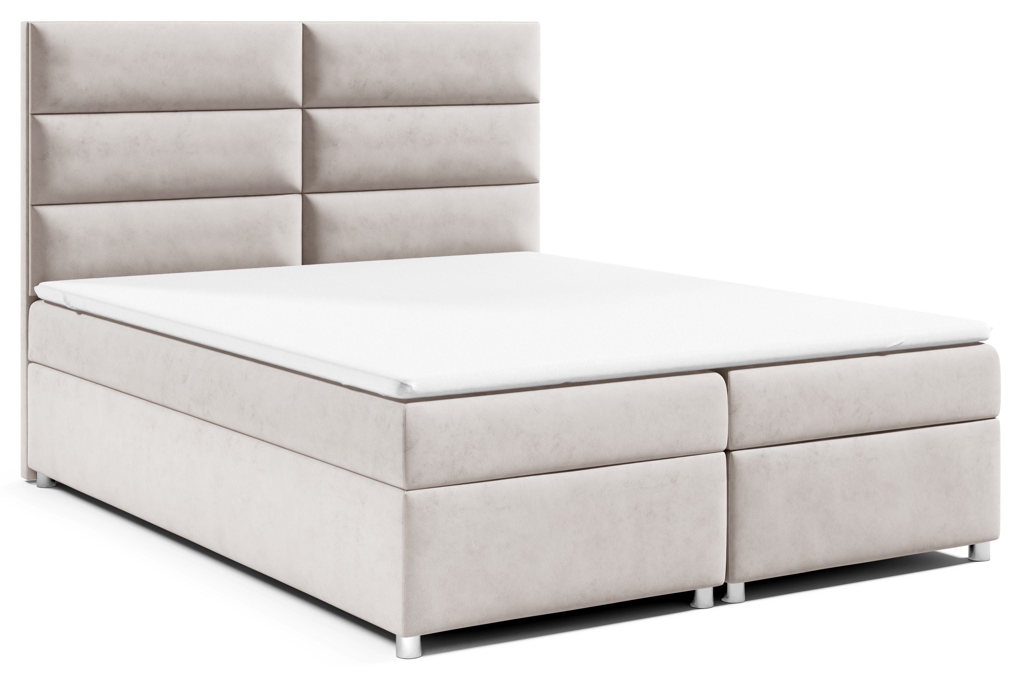 Best for Home Boxspringbett Trinity K4, mit Bettkasten und Topper Creme