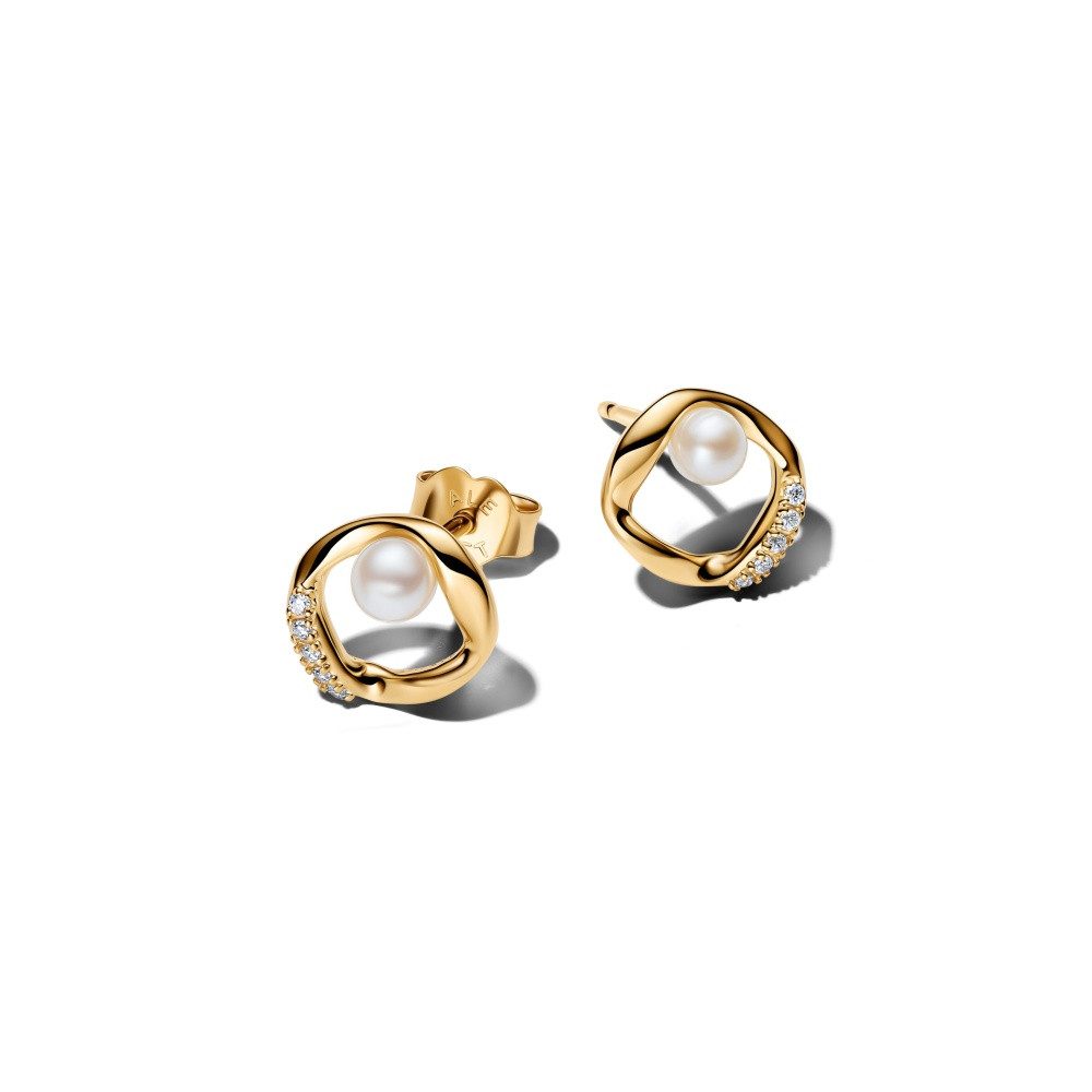 Pandora Paar Creolen Pandora Essence Ohrstecker mit organisch geformtem Pavé-Kreis 264662C0