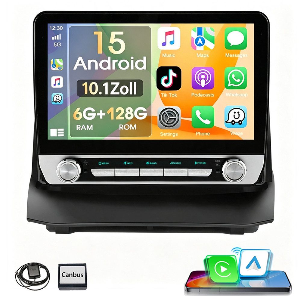 ESSGOO 6+128G Android15 Autoradio GPS Navi WIFI Für Ford Fiesta MK6 2009-2017 Autoradio (RDS, 4G LTE, Digitalradio (DAB), FM, GPS, SWC, Apple Carplay Android Auto GPS Navi WIFI BT EQ)