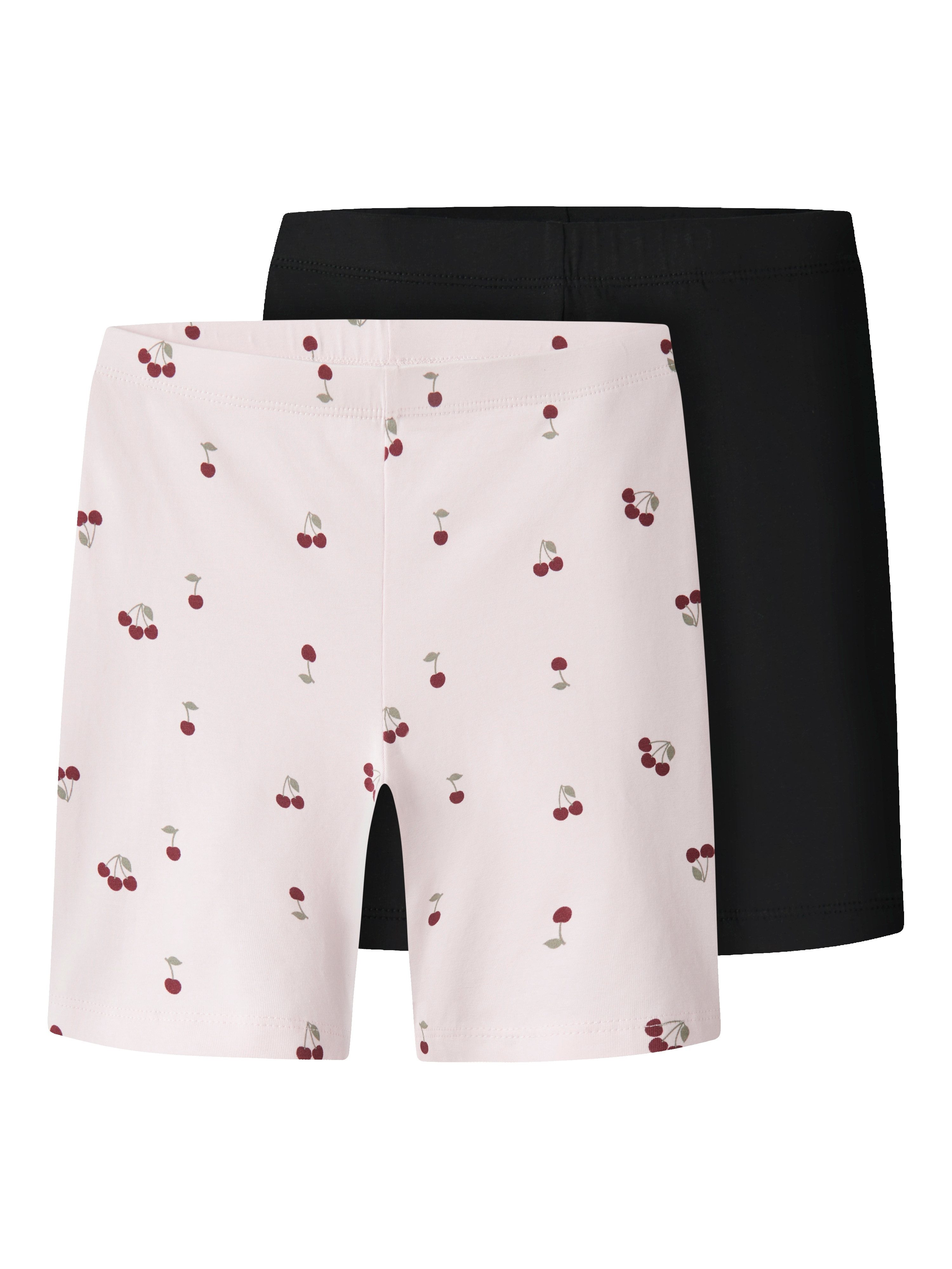Name It Radlerhose NKFVIVIAN 2P AOP SHORT LEGGING NOOS (Packung, 2-tlg) Baumwollmischung, elastischer Bund, bedruckt und uni im Set