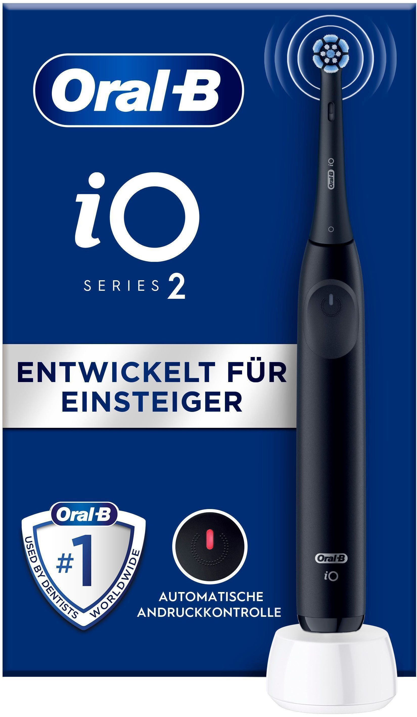 Oral-B Elektrische Zahnbürste iO Series 2, Aufsteckbürsten: 1 St., für die sanfte Reinigung