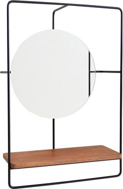 DELIFE Spiegel Cadria, Akazie Natur Metall schwarz 45x65cm Spiegel