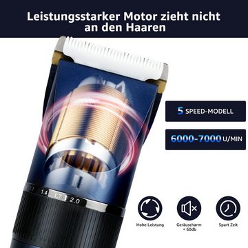 MCURO Haarschneider, USB Aufladung Akku Haarschneidemaschine mit LED Anzeige, IP54
