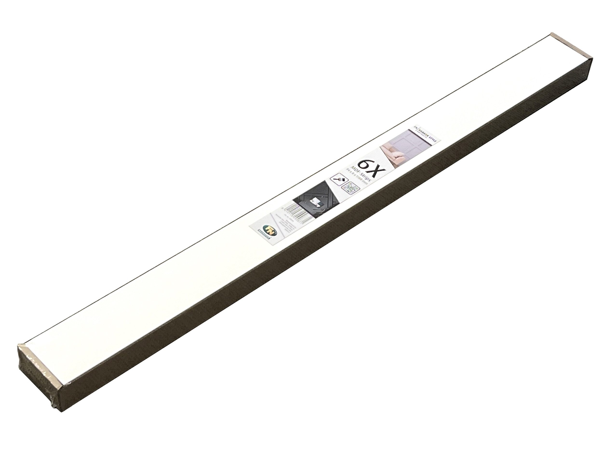 FN Neuhofer Wandpaneel Wandleisten 6er Set 8.5 x 94.5 x 1180 mm MDF Weiß für den Innenbereich