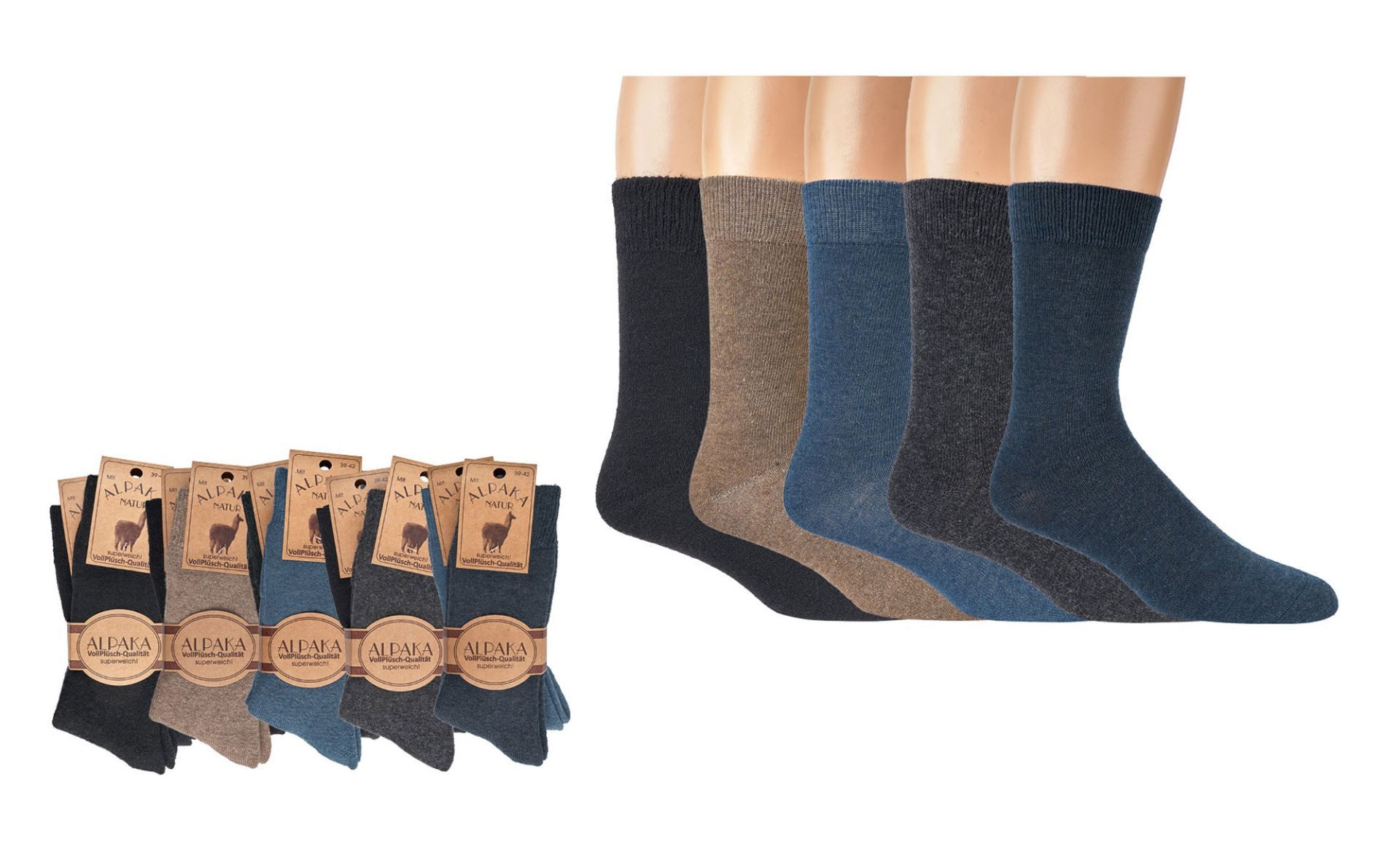 Wowerat Socken Warme Wollsocken mit Alpakawolle und Viskose bis Größe 50 (2 günstig online kaufen