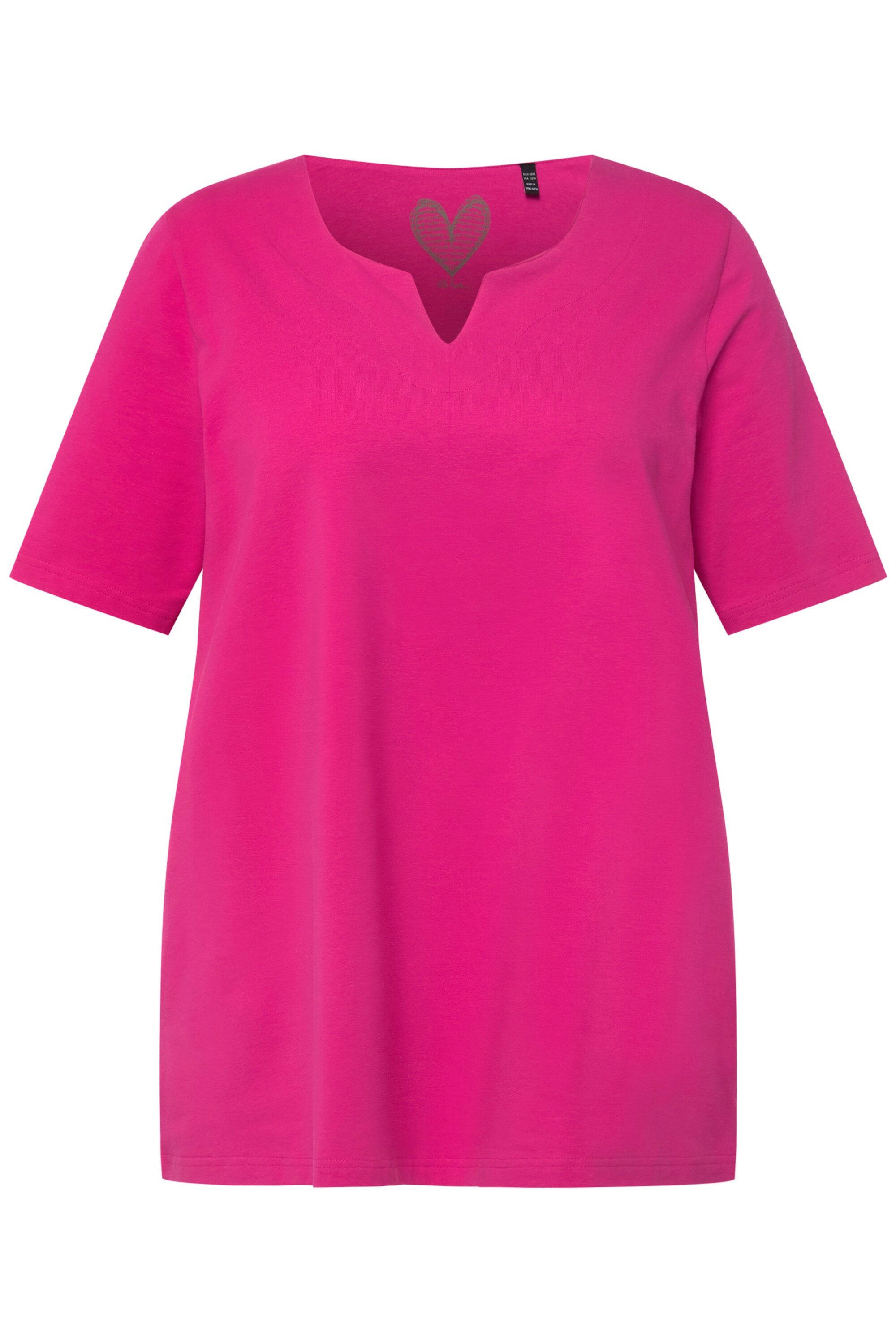 Ulla Popken T-Shirt T-Shirt A-Linie Tunika-Ausschnitt günstig online kaufen