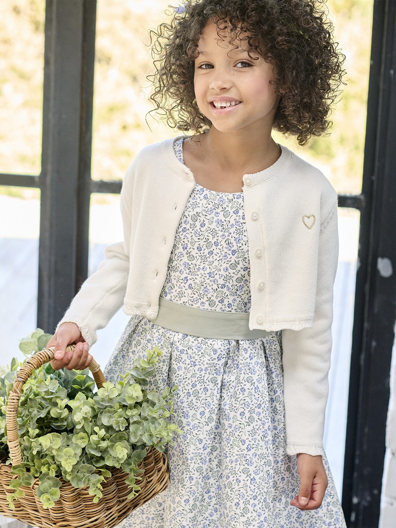 vertbaudet Strickjacke Festlicher Mädchen Bolero Lochmuster