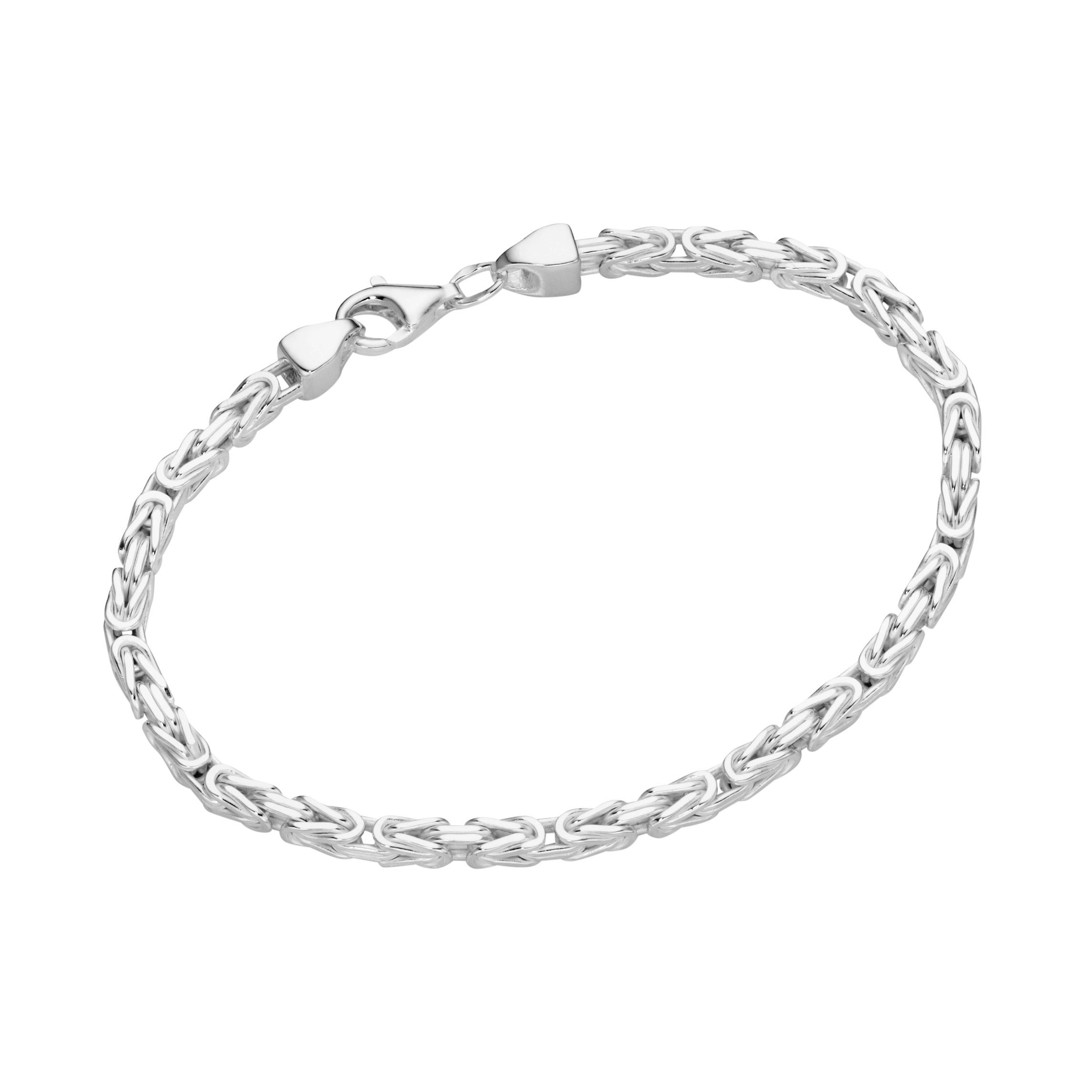 Smart Jewel Armband Königskette massiv, Silber 925, 19 cm oder 21 cm,  Karabinerverschluss