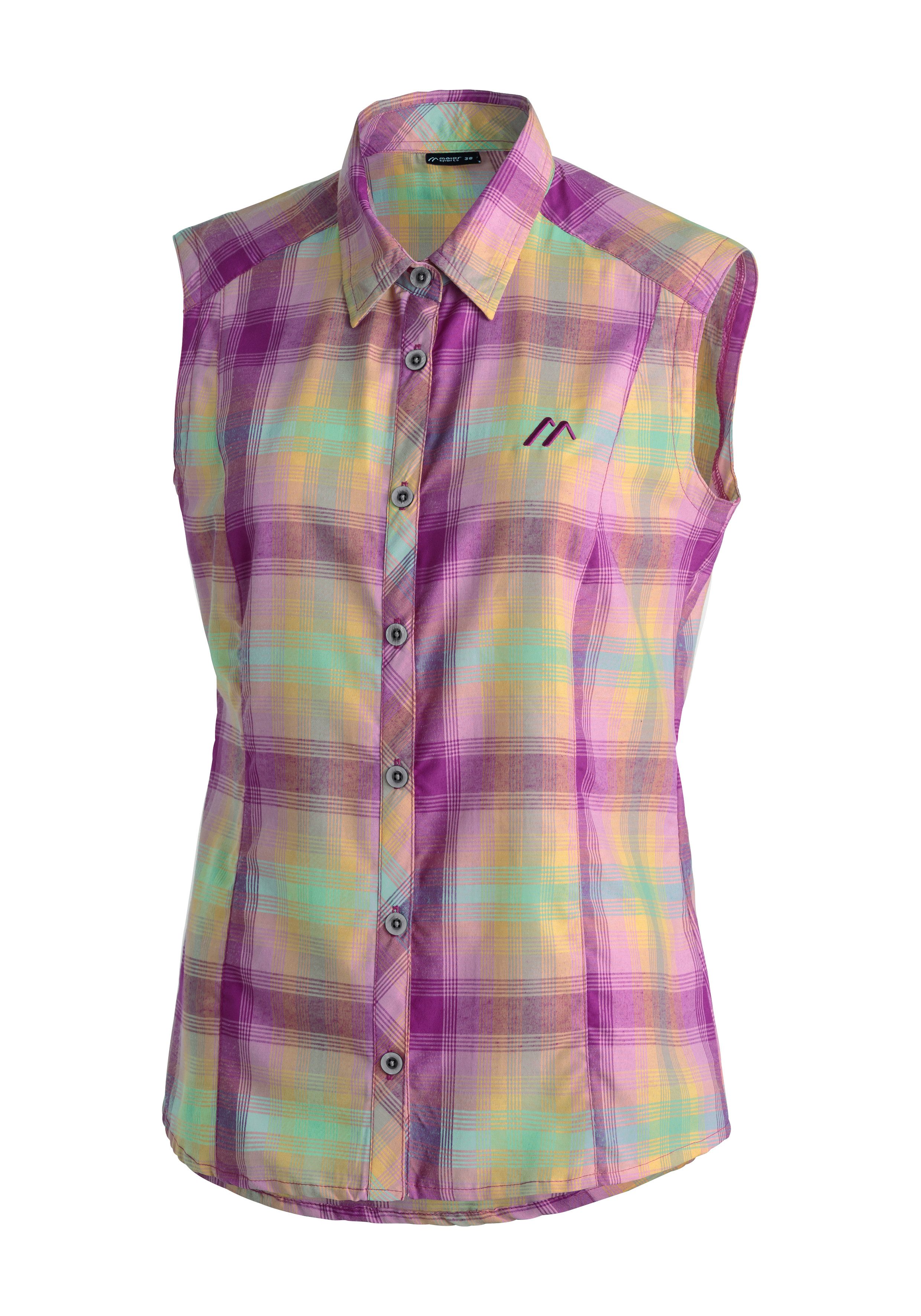 Maier Sports Funktionsbluse Paloma ärmellose Damen Bluse, sommerliches Blusen-Shirt, Karobluse, Reg. Fit