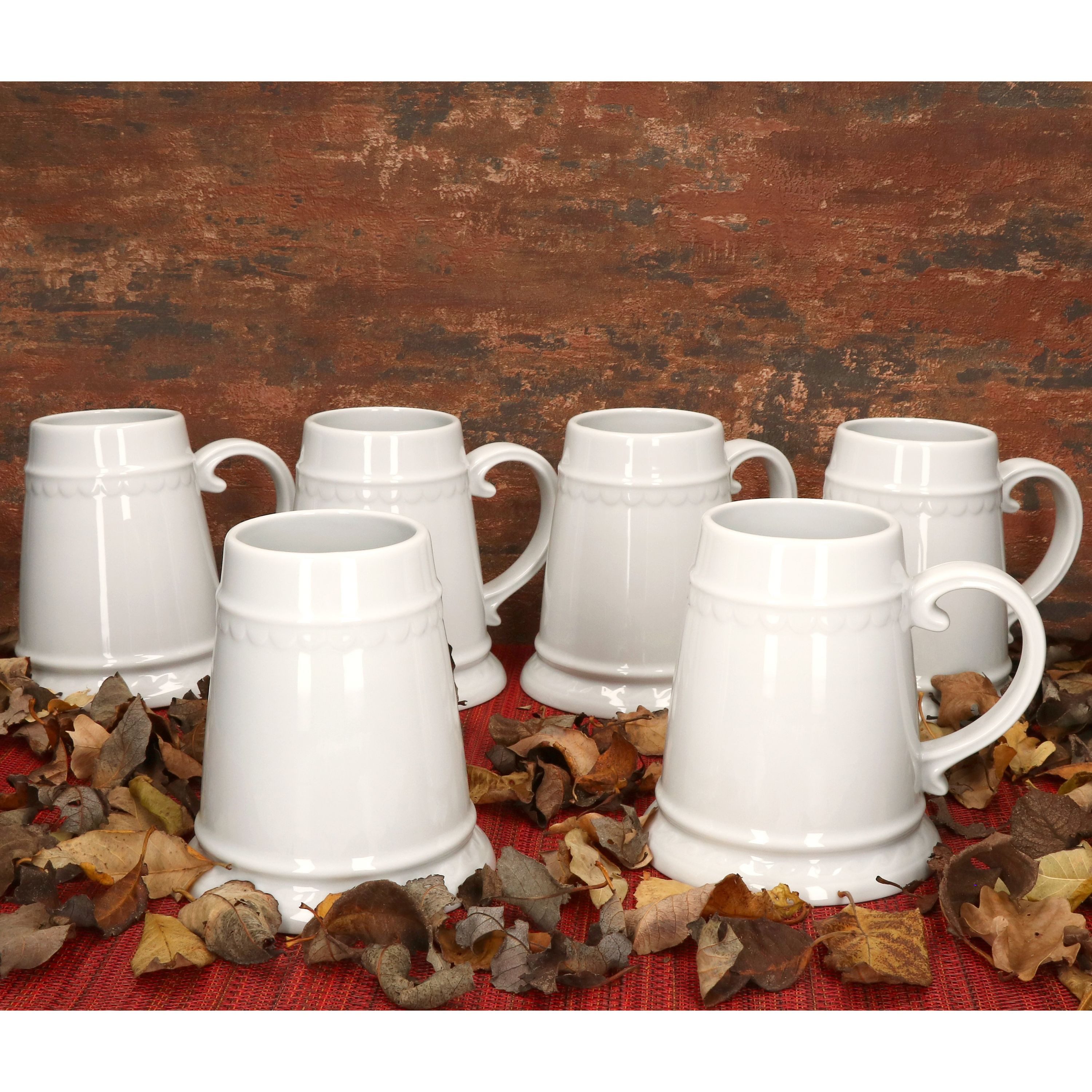 MamboCat Bierglas 6er Set Residenz-Krug mit Henkel 0,5L 6 Personen weiß Bierkrug