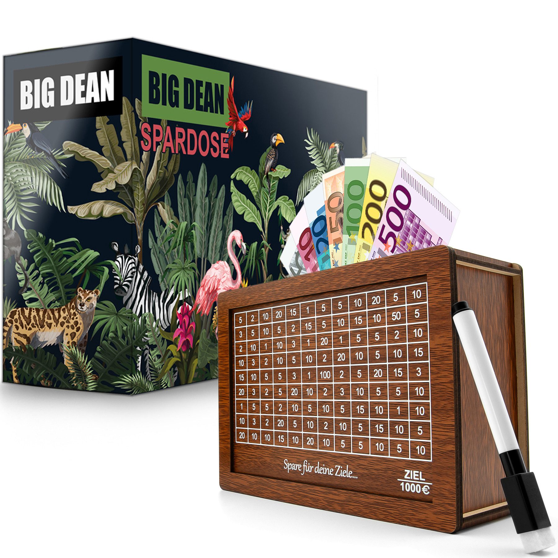BigDean Spardose Spardose mit Ziel 1000€ günstig online kaufen