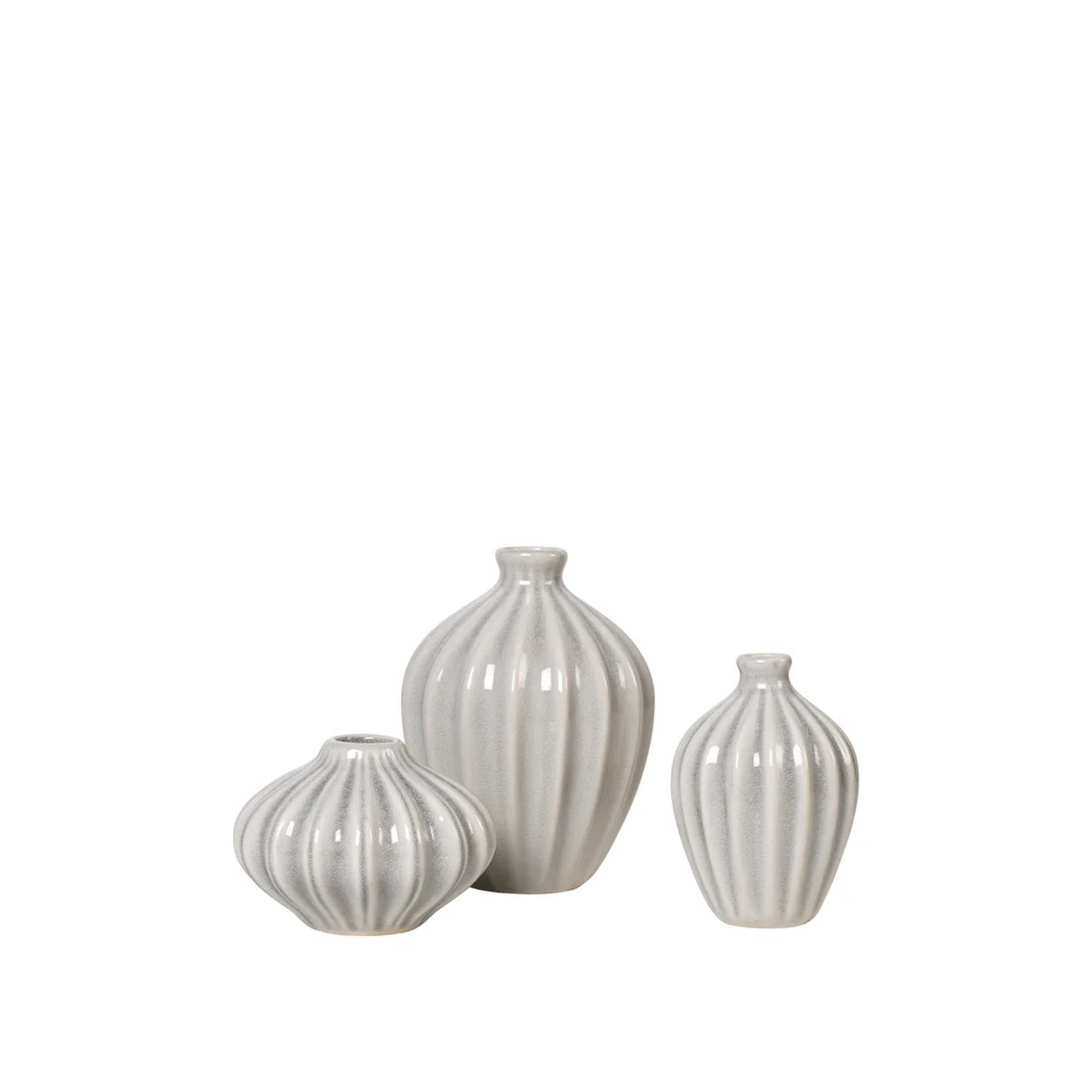 Broste Copenhagen Dekovase Broste Copenhagen Amalie Vase Rainy Day Grey 3er Set