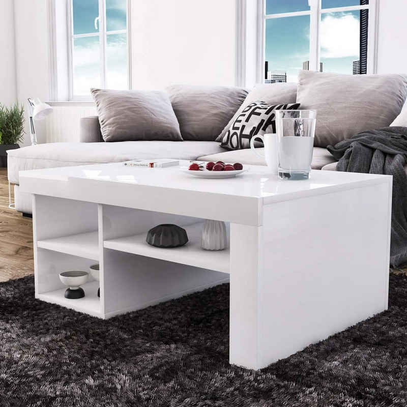 DEMA Home Couchtisch Reeta Weiß 90 cm x 40 cm x 63 cm