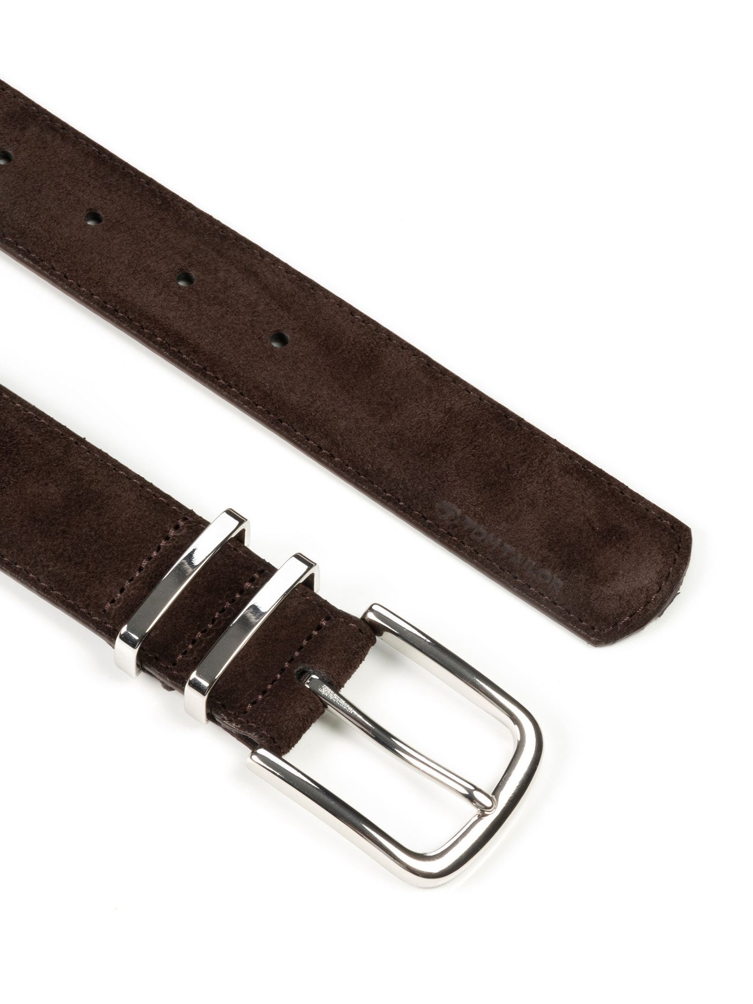 TOM TAILOR Synthetikgürtel TTMILLIE Veloursleder mit Ziernähten – 3,5 cm breit