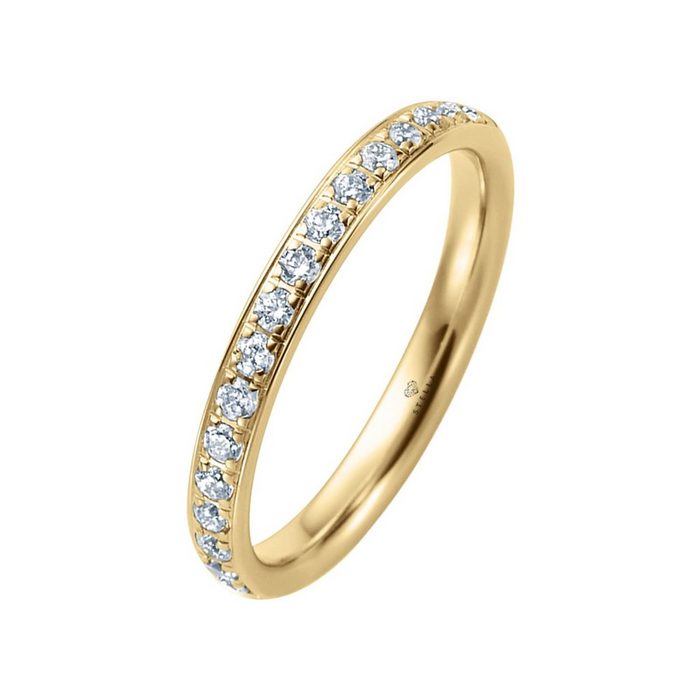 Stella-Jewellery Memoirering 585 Gold Memory Ring mit Diamanten 0 35 ct. Gr. 50 (Memoryring inkl. Etui) 16 x Diamanten zus. ca. 0 35 ct.