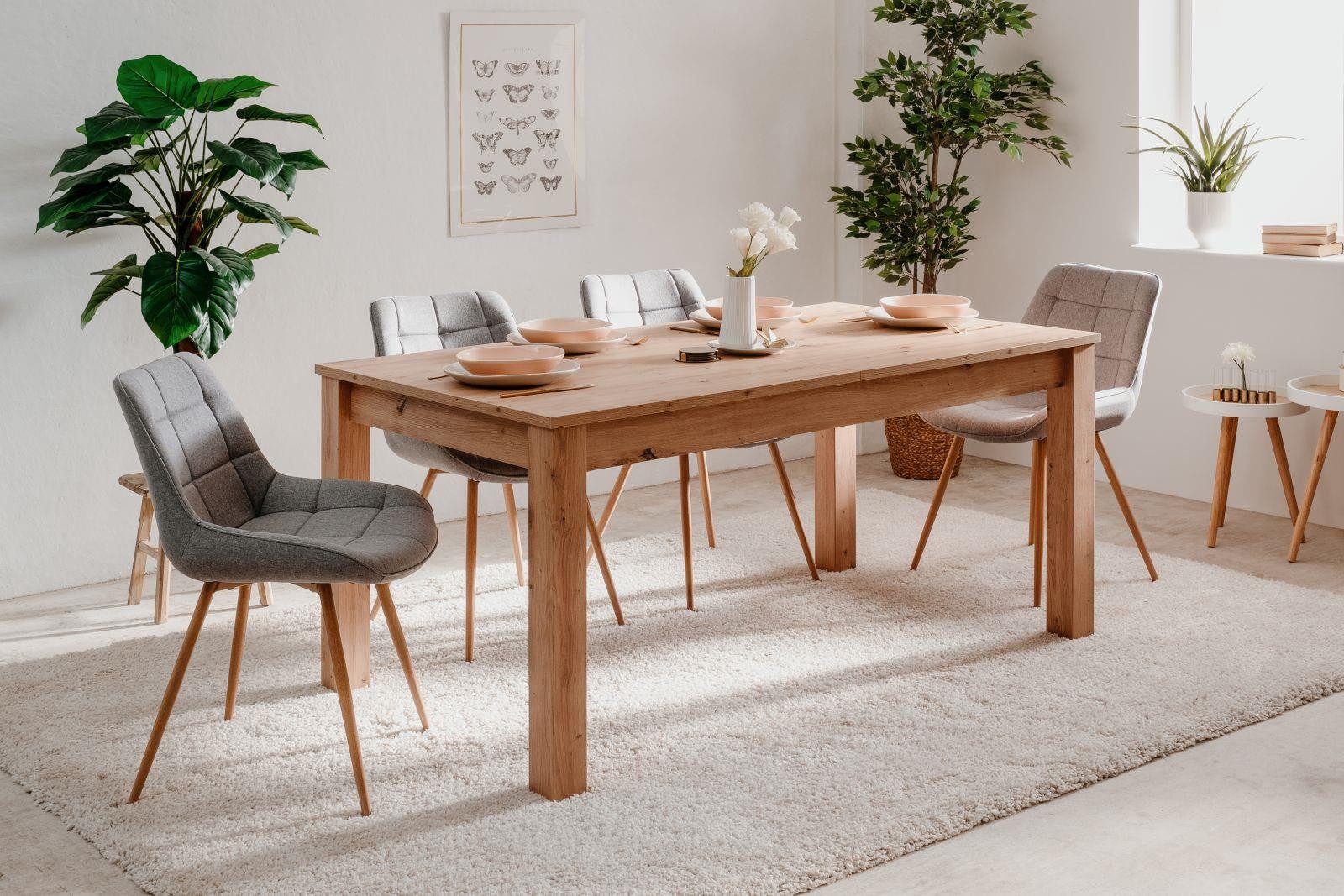 möbelvita Esstisch Ausziehbarer Esstisch Oslo 50 in Artisan Oak 160-215 cm