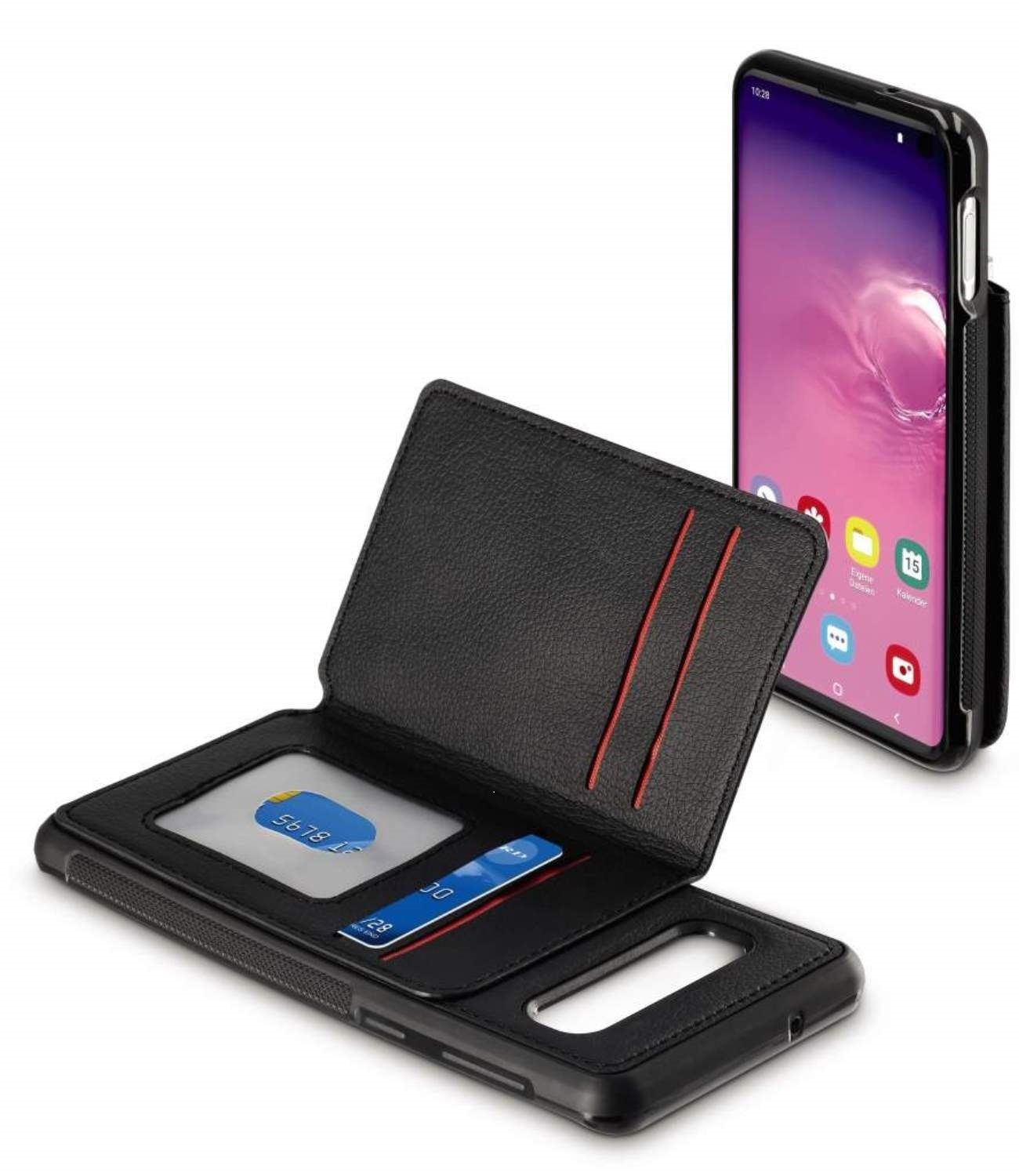 Hama Handyhülle Cover mit Kartenfach Wallet Case Schutz-Hülle, Anti-Kratz, aufklappbare Kartenfächer