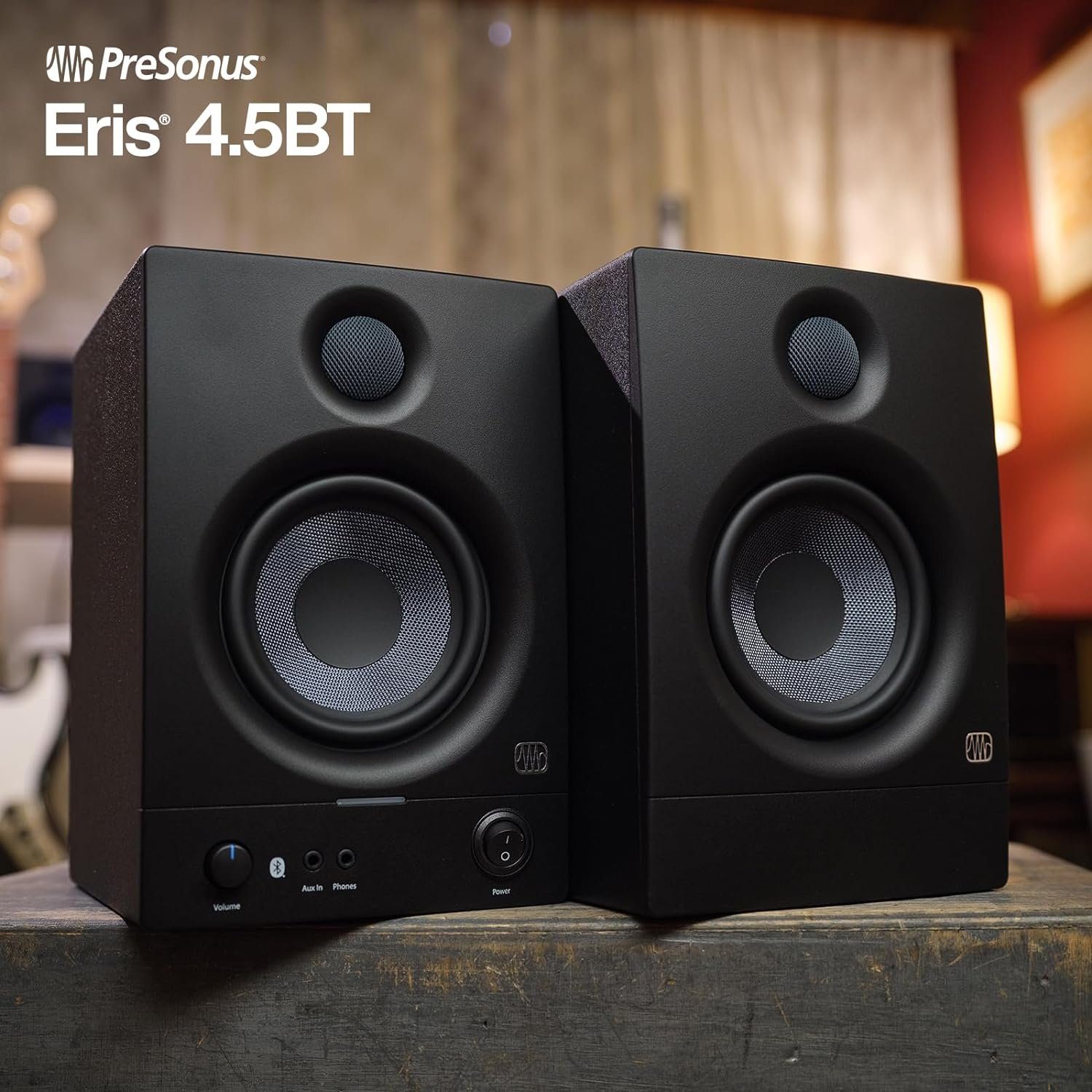 Presonus Presonus Eris 4.5BT Bluetooth-Boxen 2nd Gen mit Boxen-Füße PC-Lautsprecher (Bluetooth, 50 W, mit Boxenfüße)