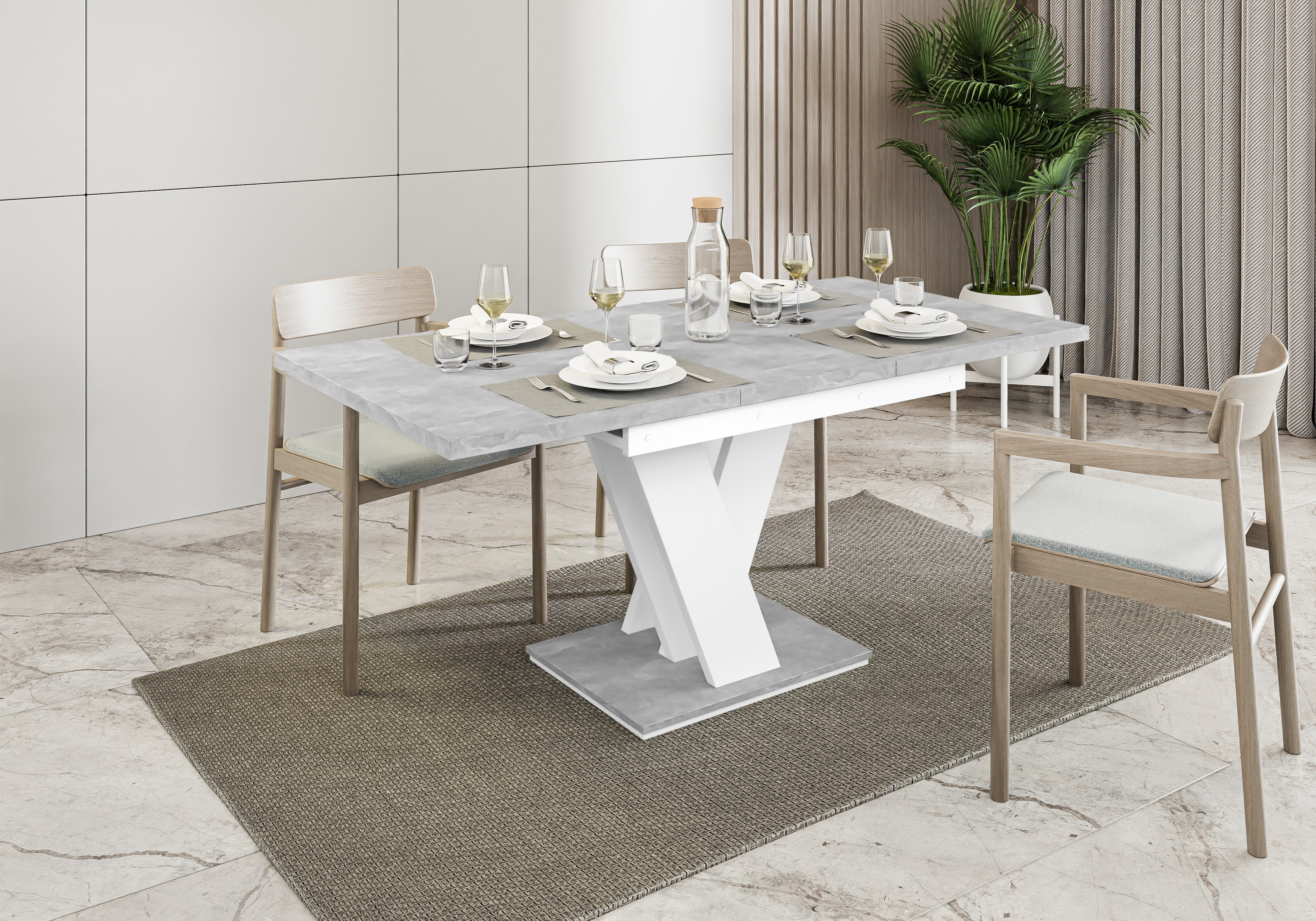 ALTDECOR Esstisch ASIV (Esstisch ausziehbar, Esszimmertische, Tisch Wohnzimmertisch), Esszimmertisch ausziehbar 120 - 160 x 80 x 75 cm