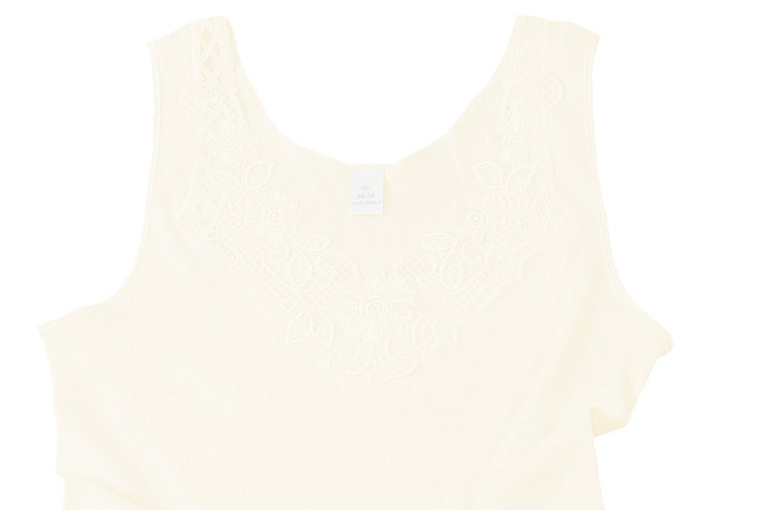 Cotton Prime® Unterhemd mit Spitze Baumwollqualität angenehmer sekt-champagne in