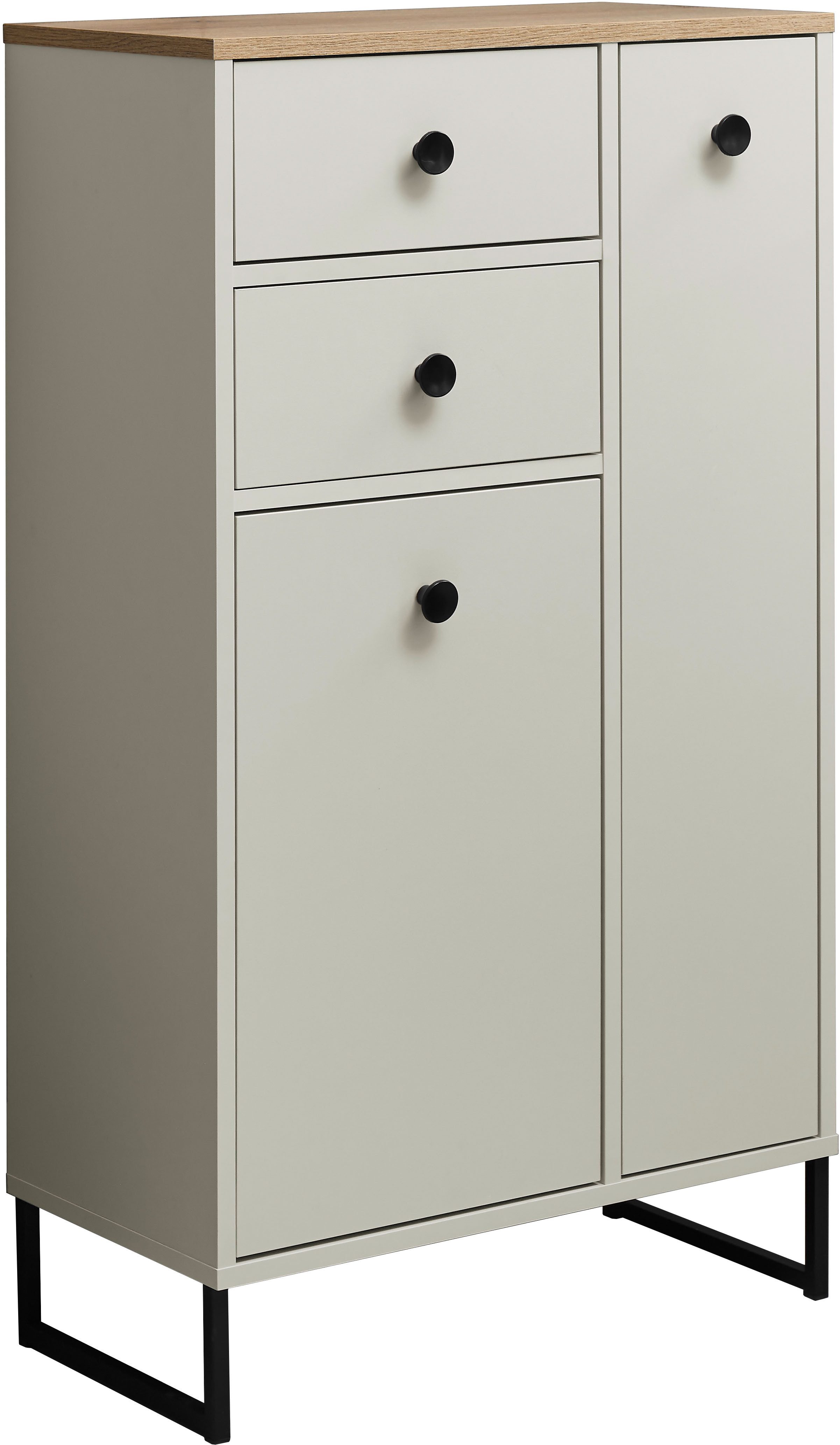 BASIC by Balculina Midischrank Linea (1-St) Breite 38cm, U-Profil Füße, Unterflurauszug