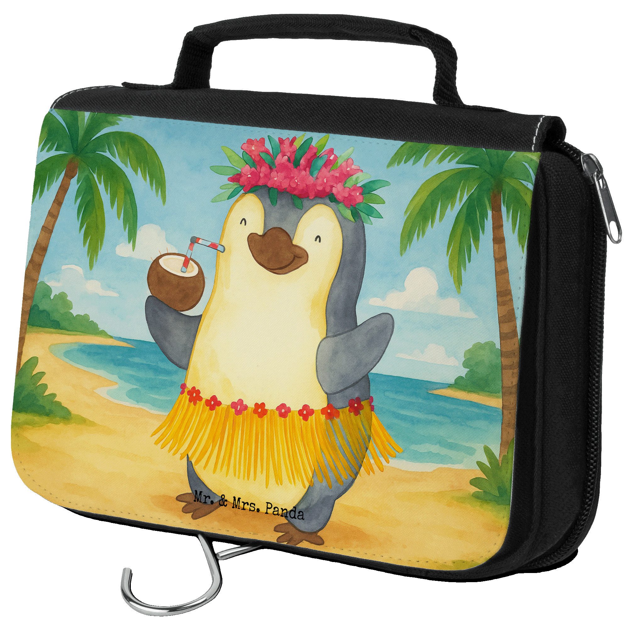 Kulturbeutel Pinguin Kokosnuss Design, badtasche, Weiß, Kosmetiktasche, badtasche