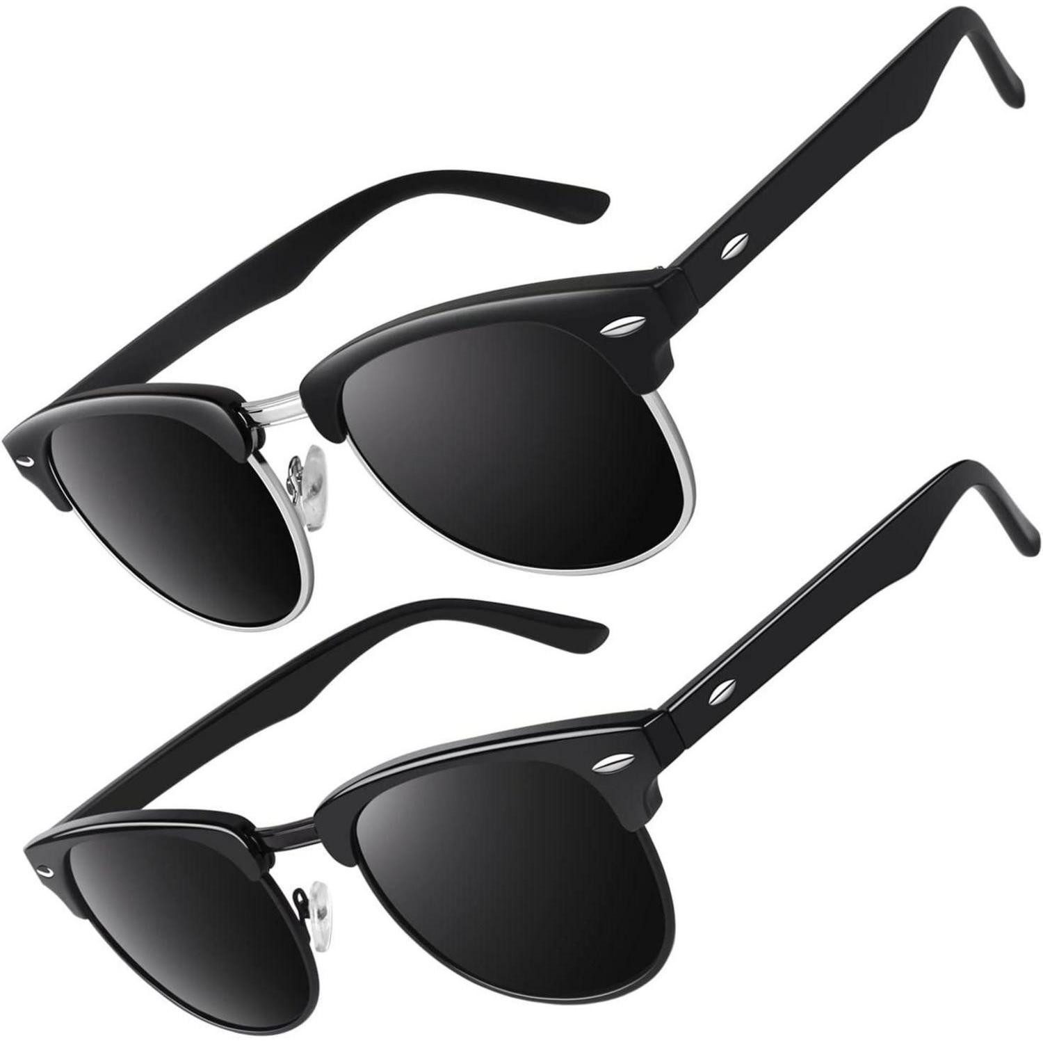 LuxusKollektion Retrosonnenbrille Sonnenbrille Herren Damen Z (2-packung) Matt Schwarz Schwarz Linse