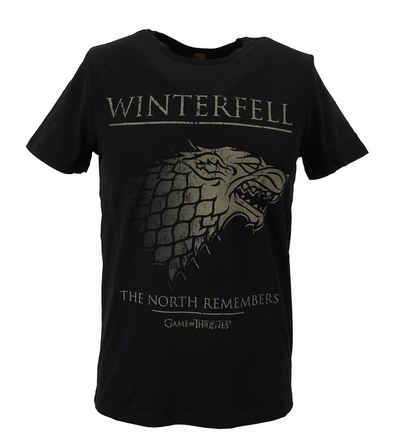 Gozoo T-Shirt (1-tlg) Game of Thrones Herren Winterfell TShirt Shirt Men schwarz