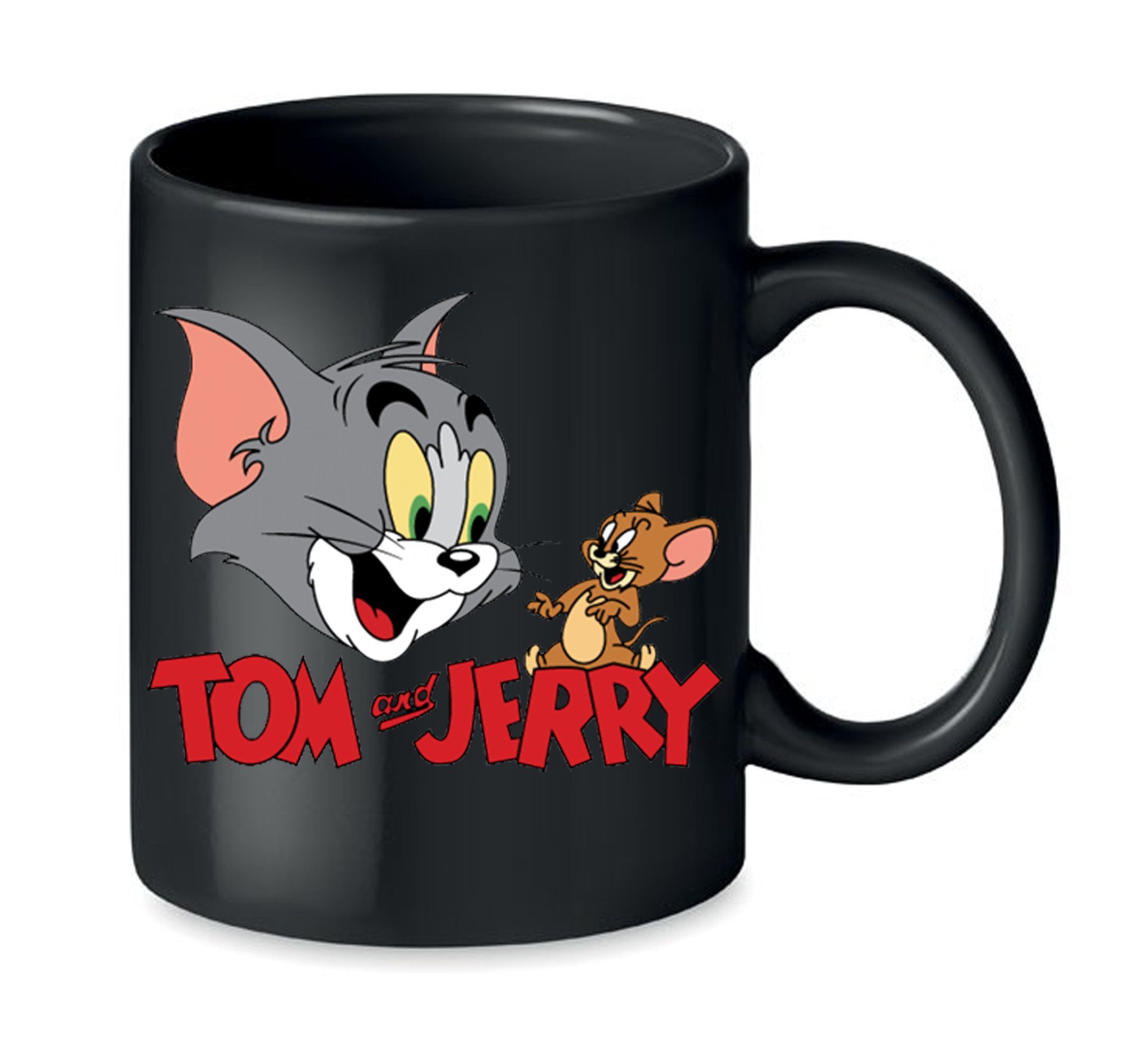 Blondie & Brownie Tasse Tom und Jerry Maus Katze Käse Cartoon Film, Keramik Schwarz