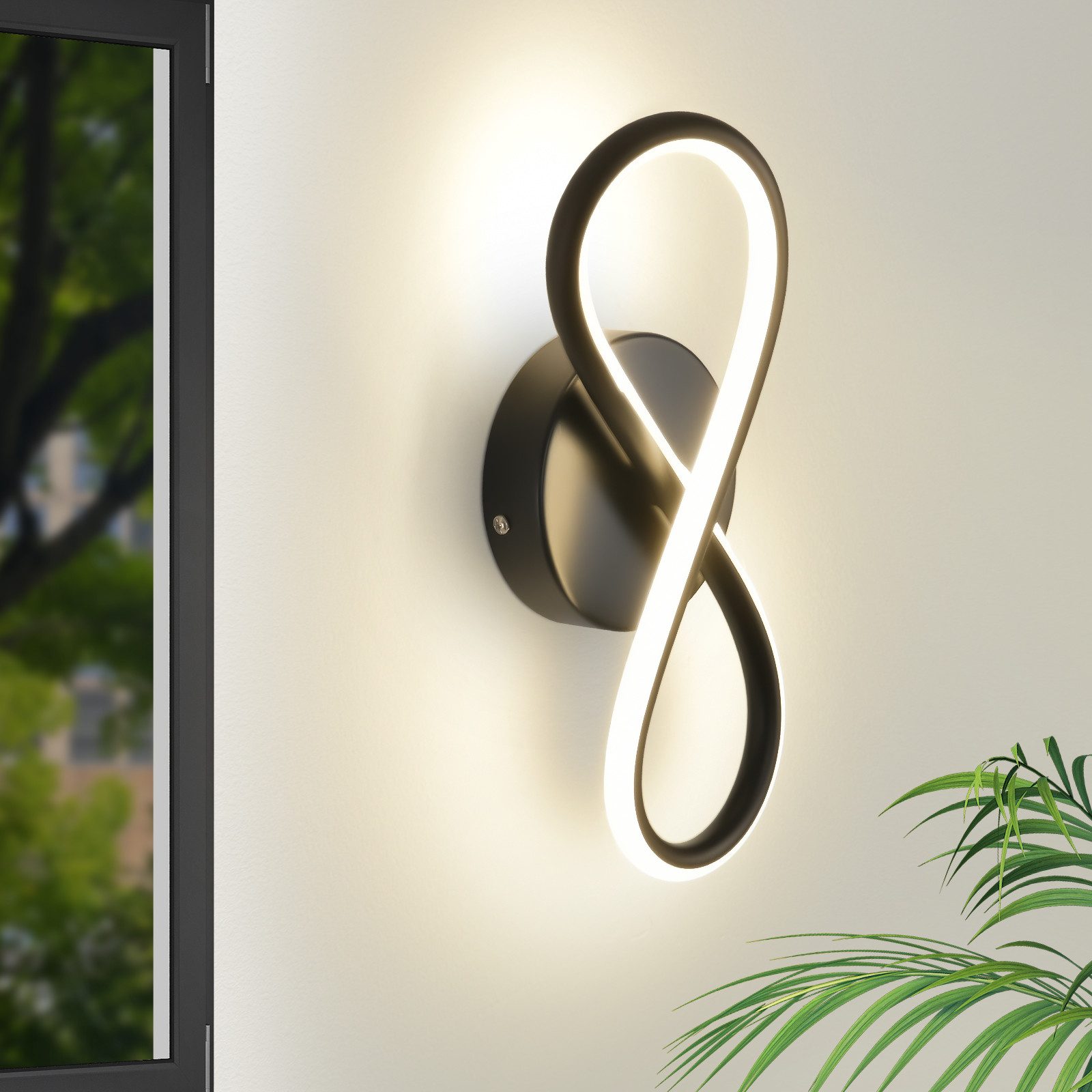 ZMH LED Deckenleuchte Wohnzimmer 3 Blatten verflochten 25/34/40CM Modern für Schlafzimmer, LED fest integriert, 7W, 800lm, 3000K, warmweiß, 31×12×9cm – Bild 4 von 5