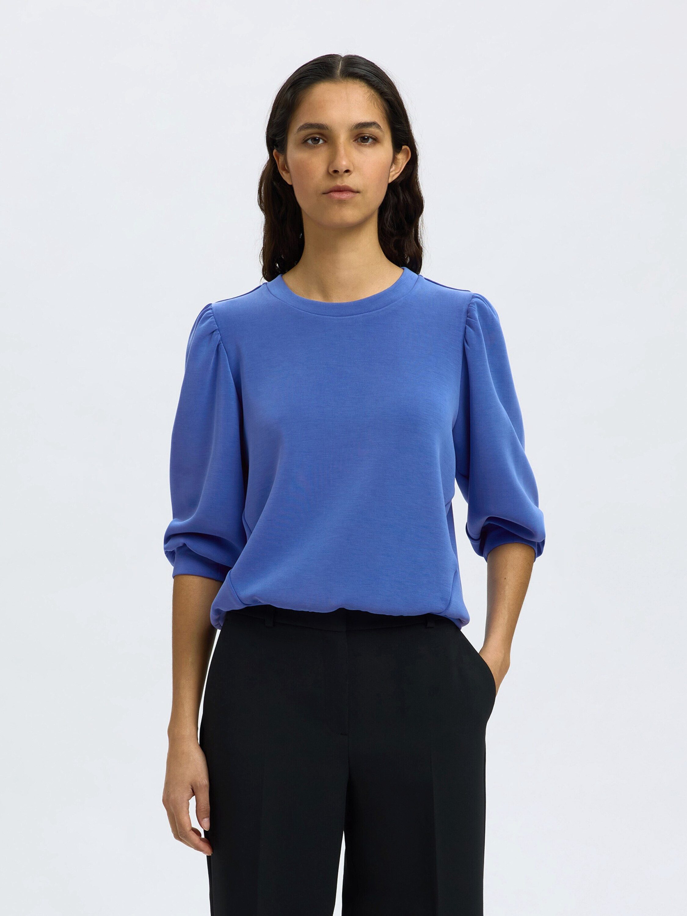 Selected Sweatshirt SLFTENNY (1-tlg) Drapiert/gerafft