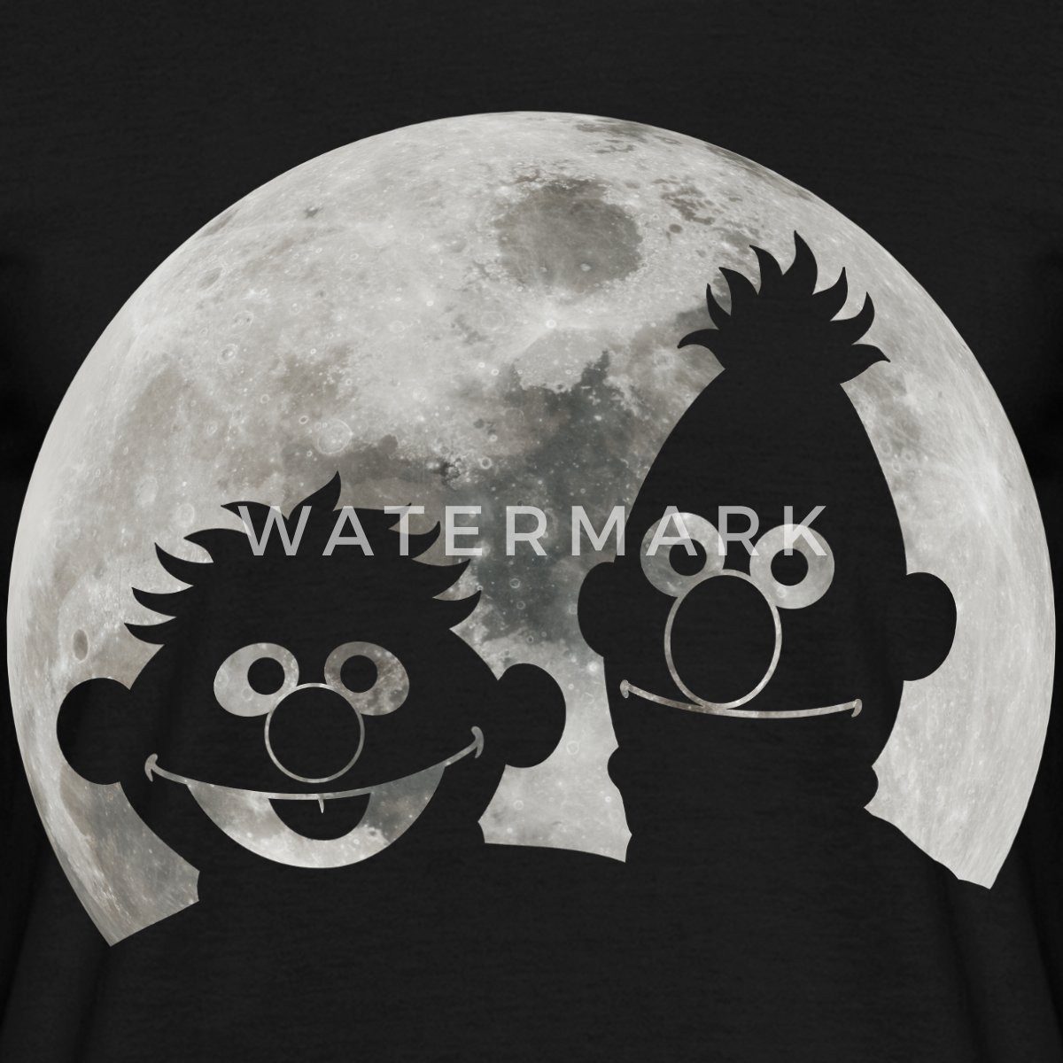 Spreadshirt T-Shirt Sesamstraße Ernie & Bert Bei Mondschein Männer T-Shirt (1-tlg)