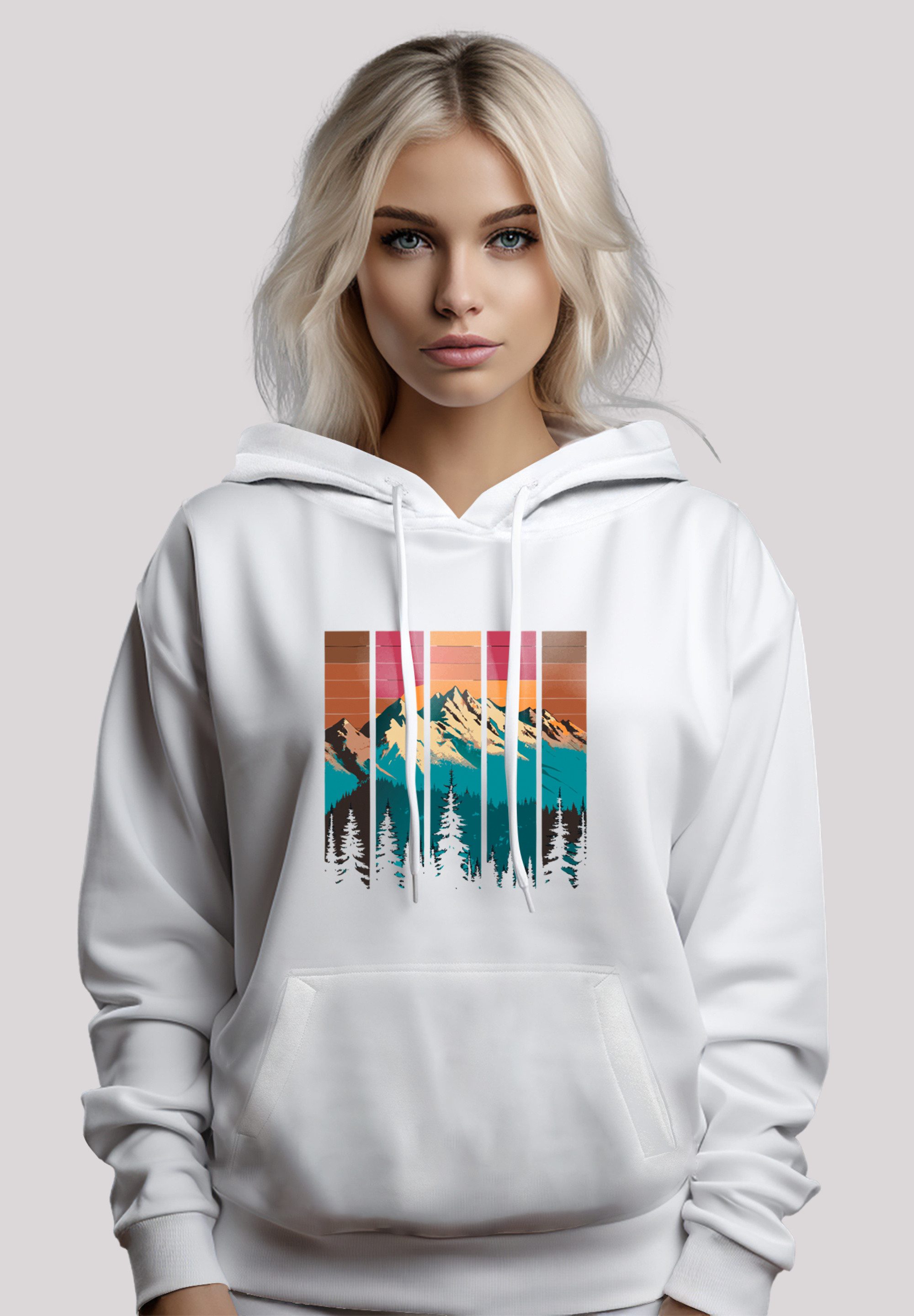 Kapuzenpullover Berg Sonnenuntergang Retro
