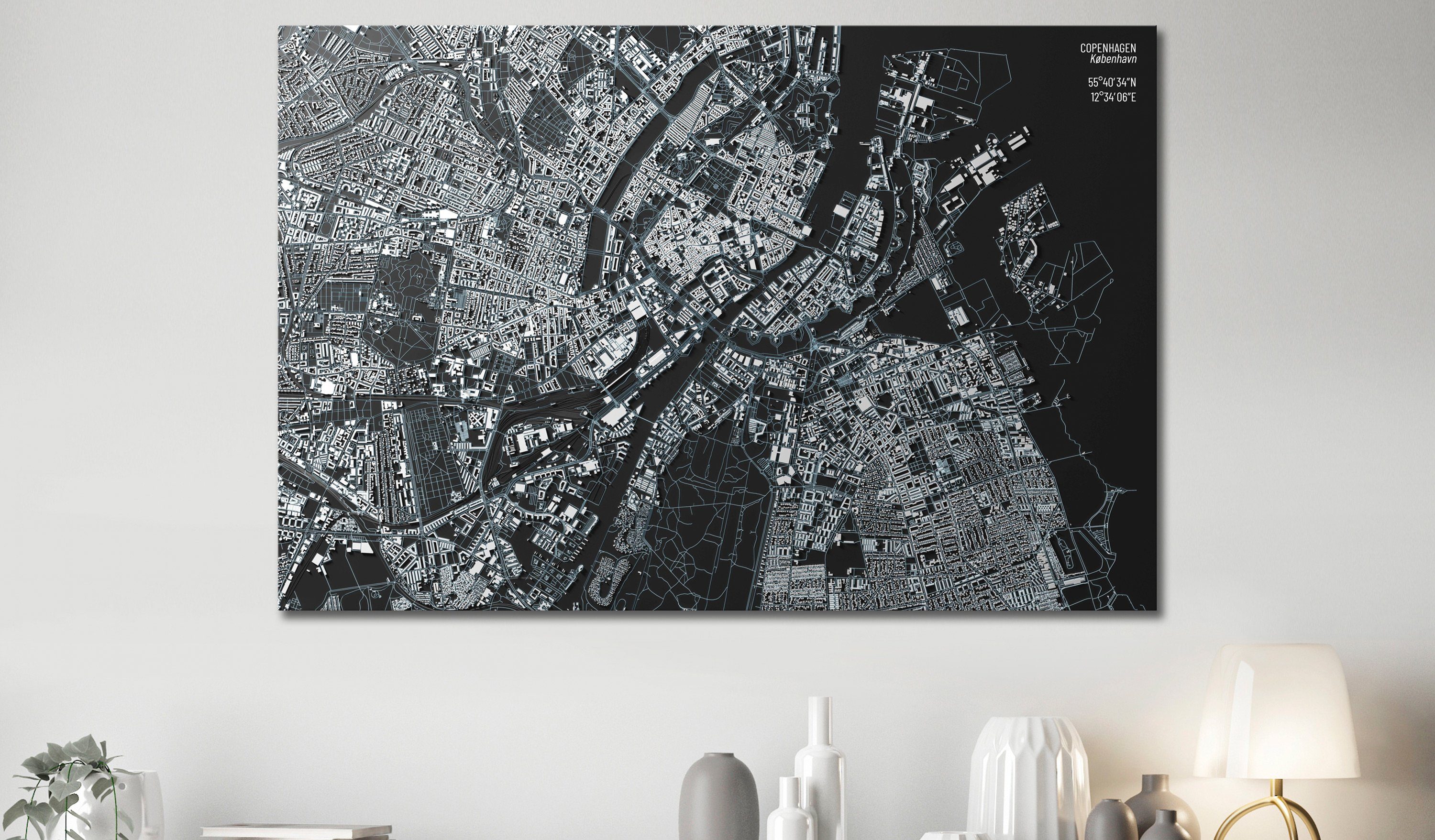 Artgeist Pinnwand Close up of Copenhagen [Cork Map]