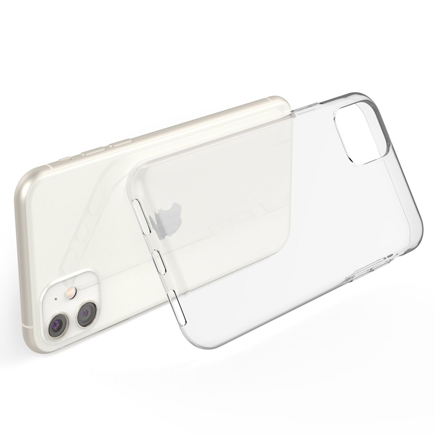 Nalia Smartphone-Hülle Apple iPhone 11 15,5 cm (6,1 Zoll), GLAZE Case - Transparentes Silikon, Anti-Watermark & Schlank