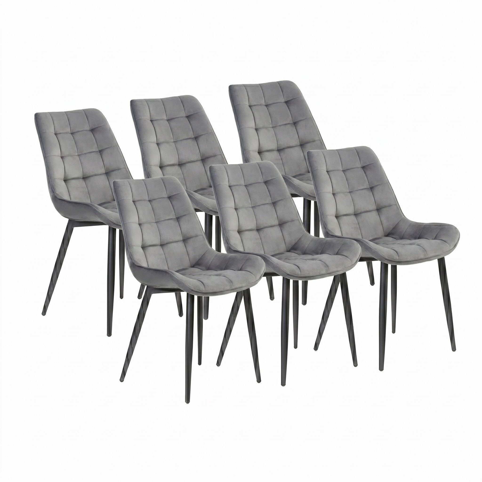 Furnify Samtstuhl STILEN Küchenstuhl Polsterstuhl (Set, 6 St), mit Metallgestell & Polsterung