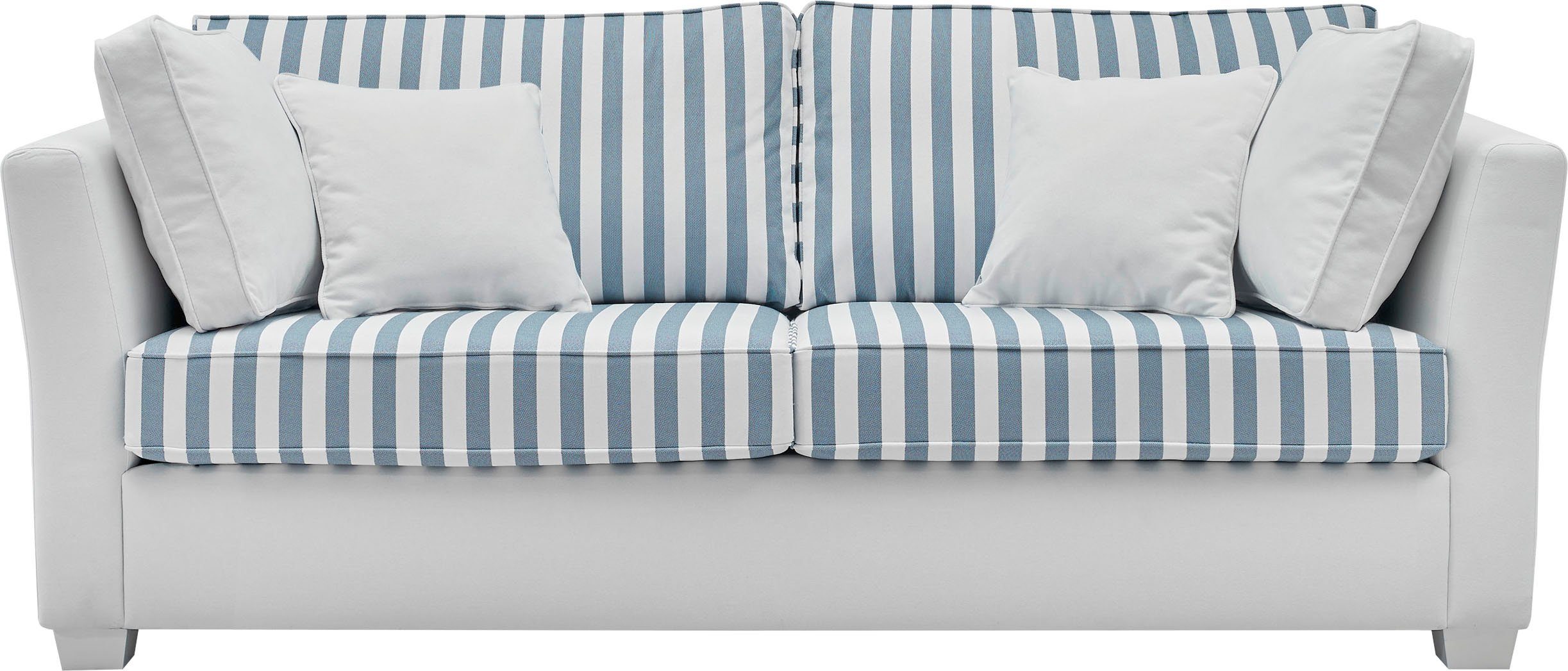 Home affaire 2,5-Sitzer CALIFORNIA, maritimer Landhausstil, in 3 Breiten, mit Holzfüßen Weiß lackiert