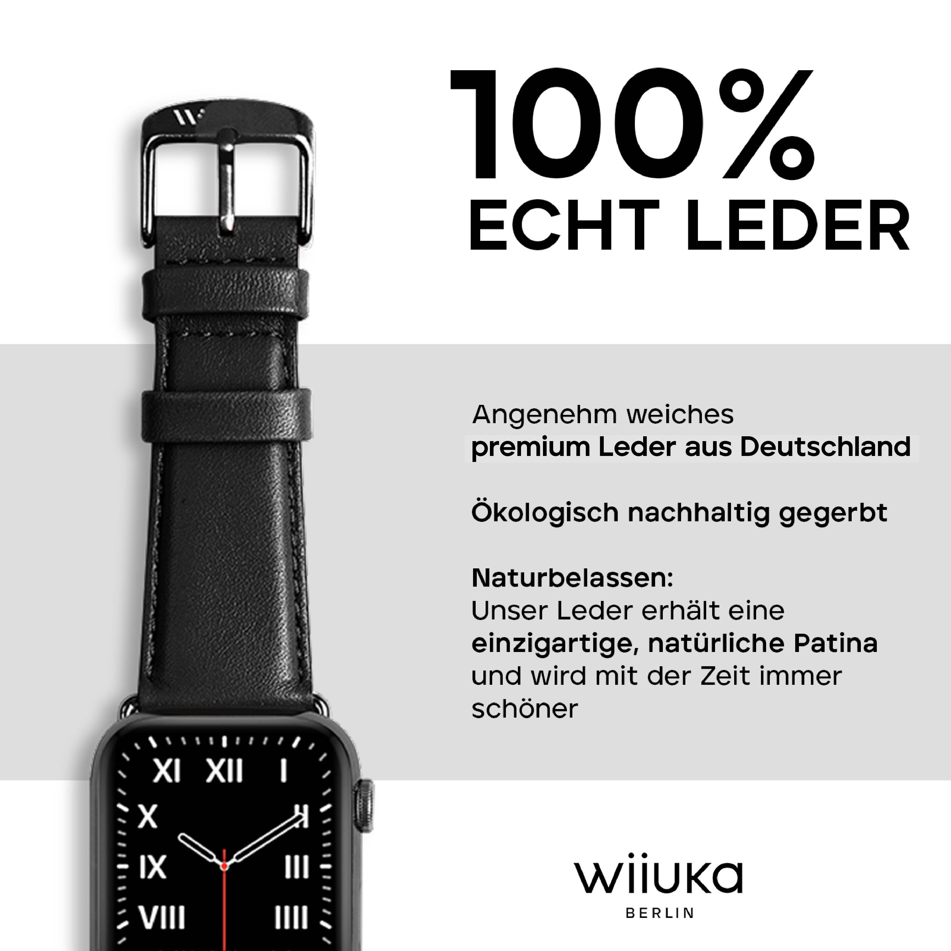 wiiuka Smartwatch-Armband tiime Armband Leder für die Apple Watch 1-8, SE, günstig online kaufen