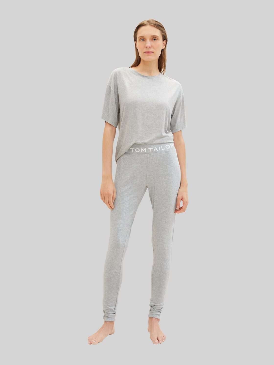 TOM TAILOR Pyjamahose Bodywear Loungewear Leggings mit Logo-Print
