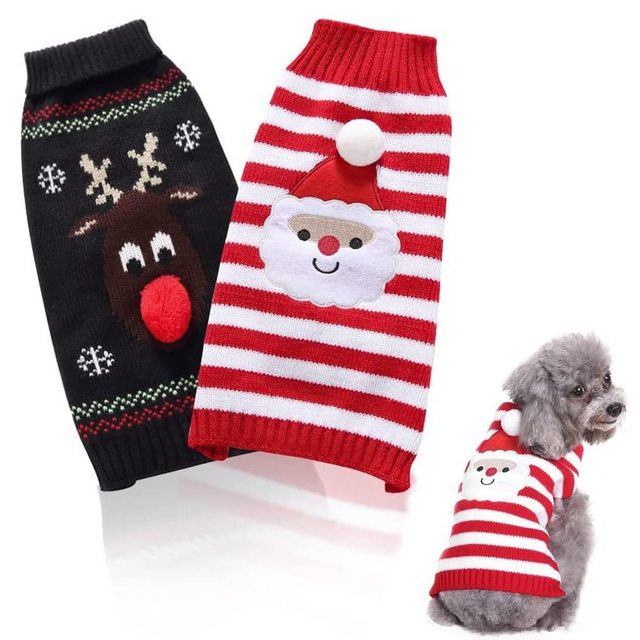 Mmgoqqt Hundepullover "Hunde-Weihnachtspullover für kleine Hunde - Kleiner Hunde-Weihnachtspulli - Kleiner Hund einfacher Weihnachtspulli - Niedliches Weihnachtsgeschenk für Welpe Kitty( L) "