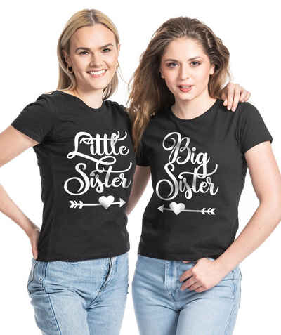 Couples Shop T-Shirt Big Sister & Little Sister T-Shirt mit lustigem Spruch Print