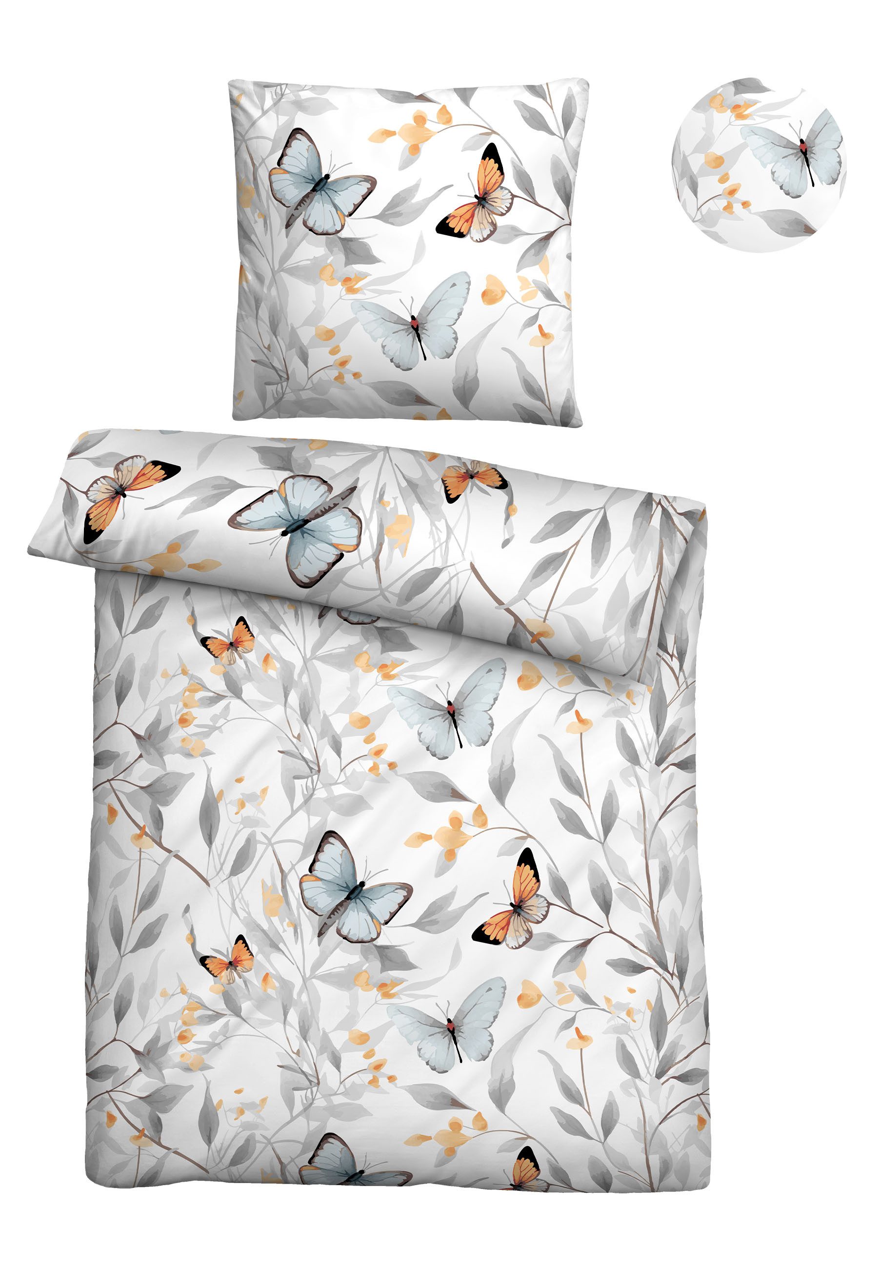 Biberna Bettwäsche 0470500, Lyocell, 2 teilig, natürlicher Rohstoff, schnelltrocknend, angenehm weich, atmungsaktiv