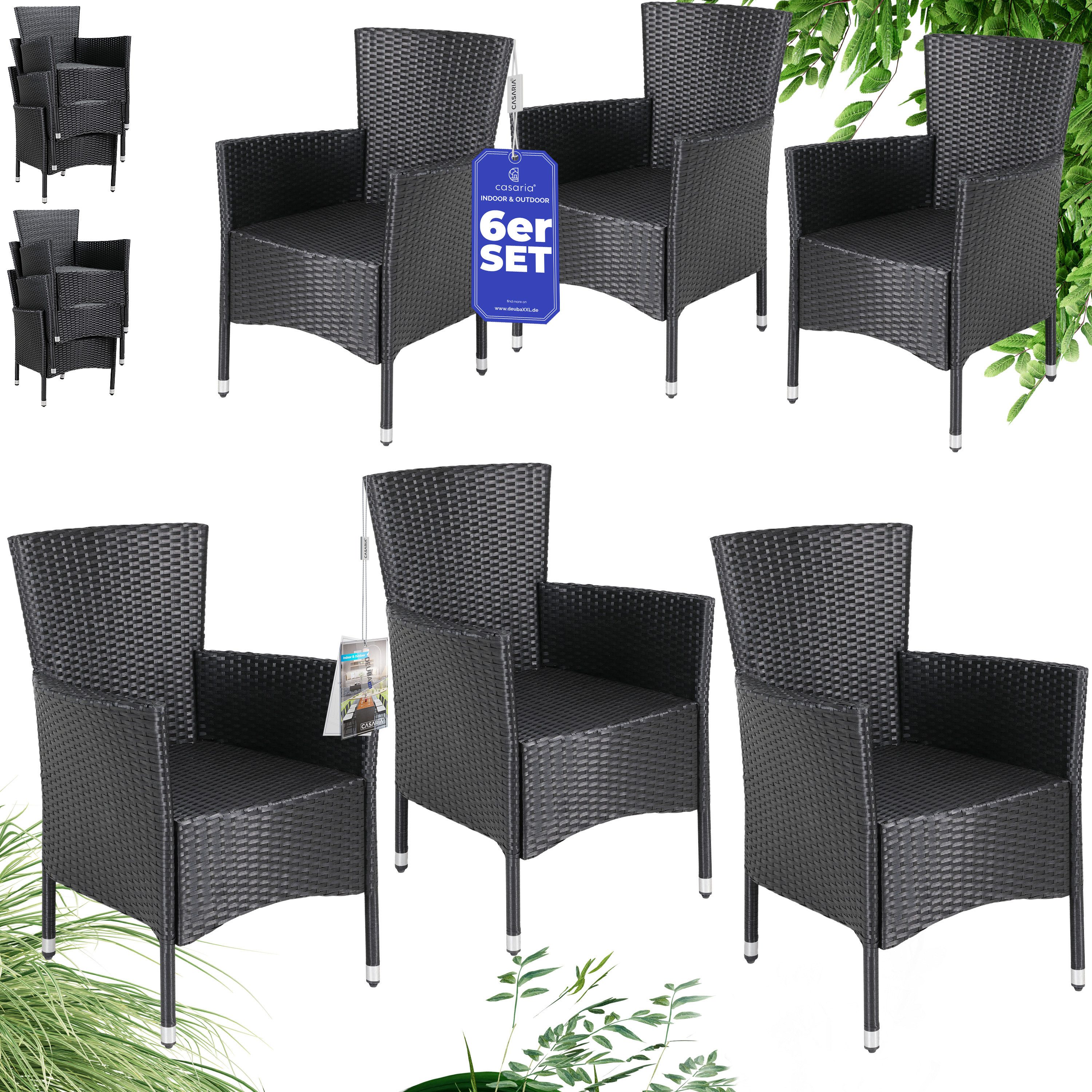 Casaria Gartenstuhl, Rattan Optik Stapelbar 160kg günstig online kaufen