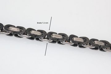 ELLAWIL Königskette Bikerkette Panzerkette Edelstahl Schwarz Silber Kette Massiv (Kettenlänge 54 cm, Kettenbreite 7,2 mm, Edelstahl), inklusive Geschenkschachtel