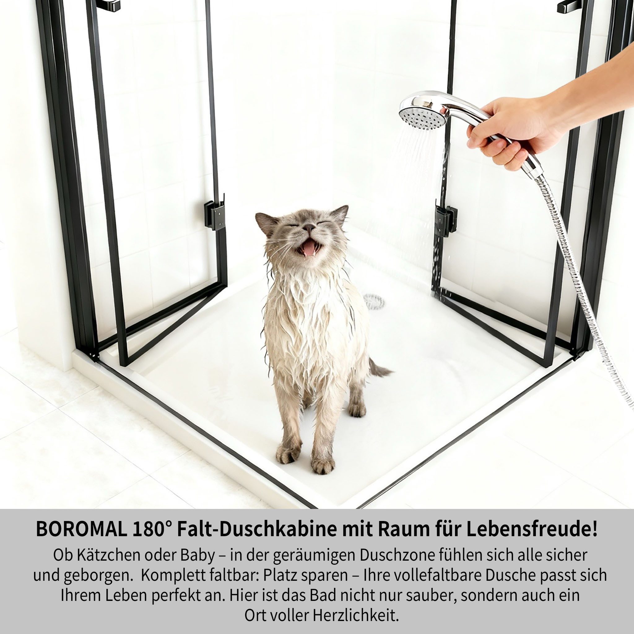 Boromal Eckdusche falttür Duschkabine 90x90 100x100 80 x 80 120x120 100x120 günstig online kaufen