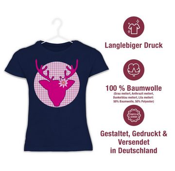 Shirtracer T-Shirt Hirsch Edelweiß Mode für Oktoberfest Kinder Outfit