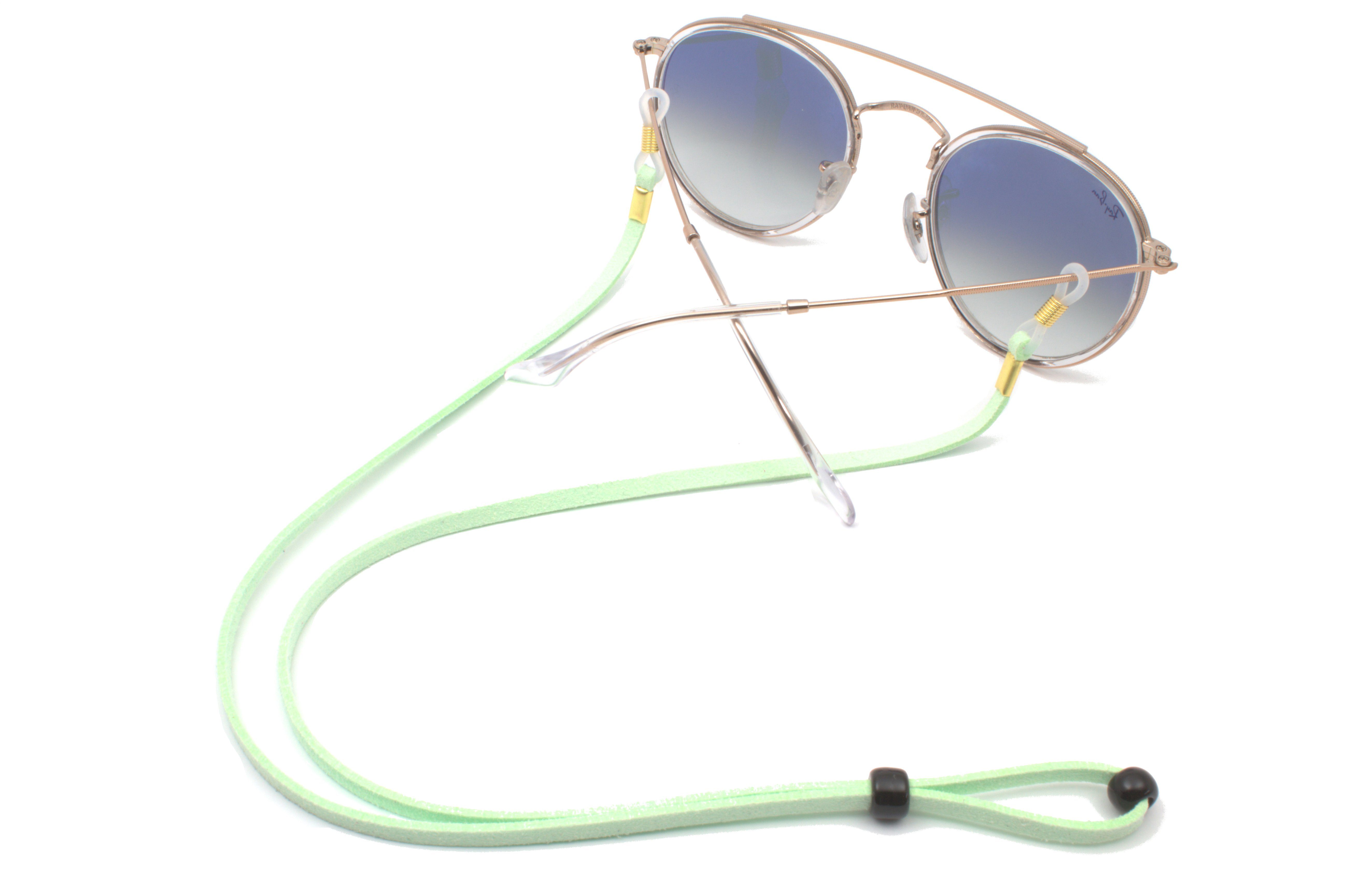 GERNEO GERNEO® Lesebrillen Unisex, Halterungen Wildlederoptik – Sonnenbrillen Brillenband & Kuba Brillenband für Brillenkordel gold - PU retro 1x-Limette – -