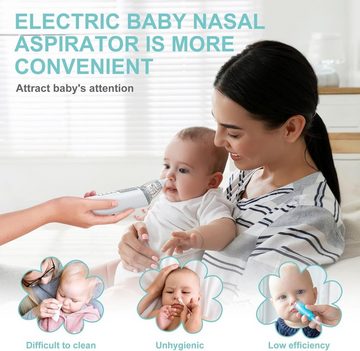 BlingBin Nasensauger Nasensauger Baby Elektrisch für Neugeborene LED-Bildschirm, 1 Set 1-tlg., mit 3 Saugstärken und 3 Größen Tip