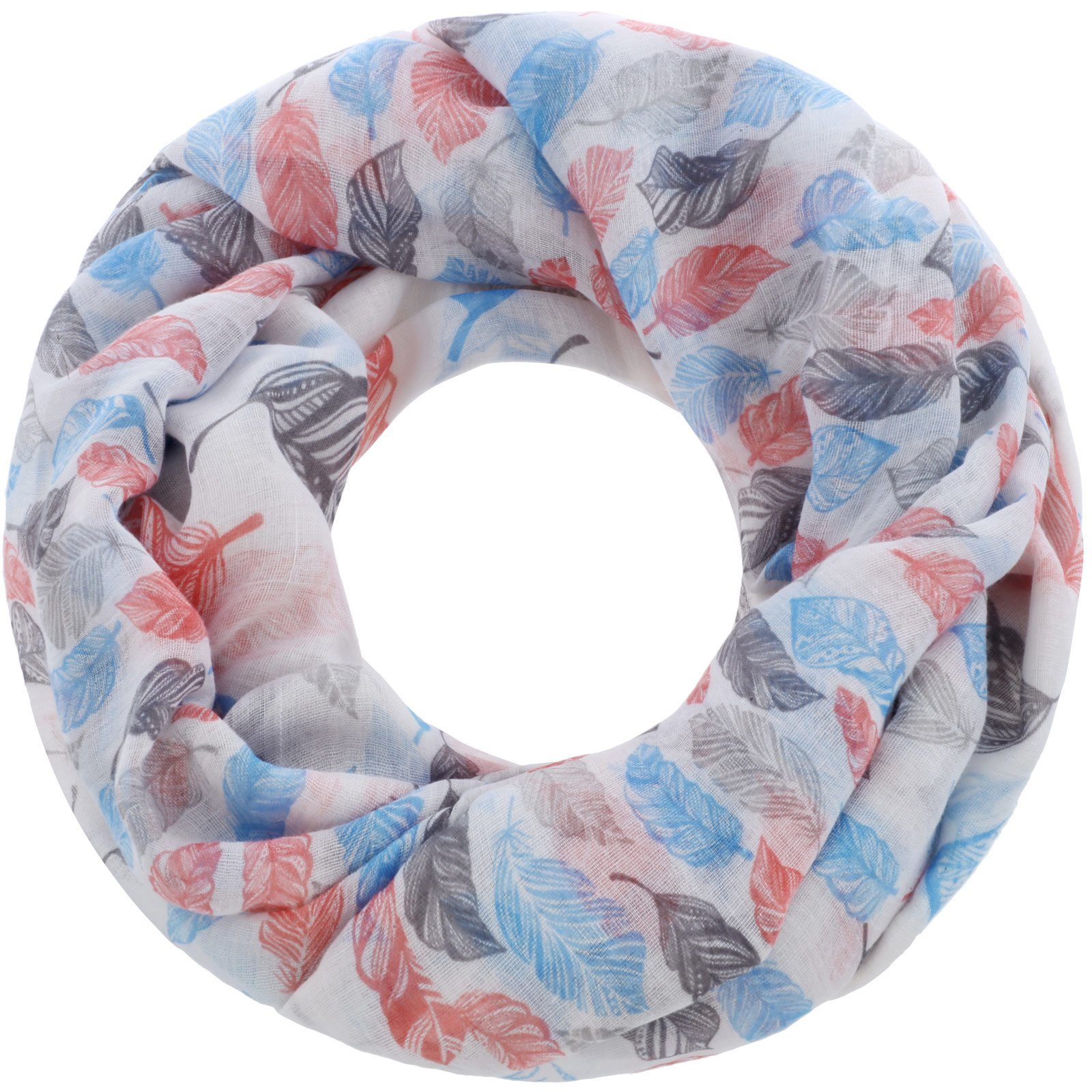 Faera Loop, Damen Schal verspielte Federn weich und leicht Loop Rundschal günstig online kaufen