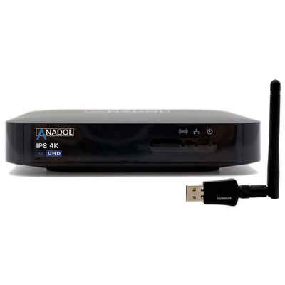 Anadol Streaming-Box IP8 4K mit 600 MBit/s WLAN Adapter